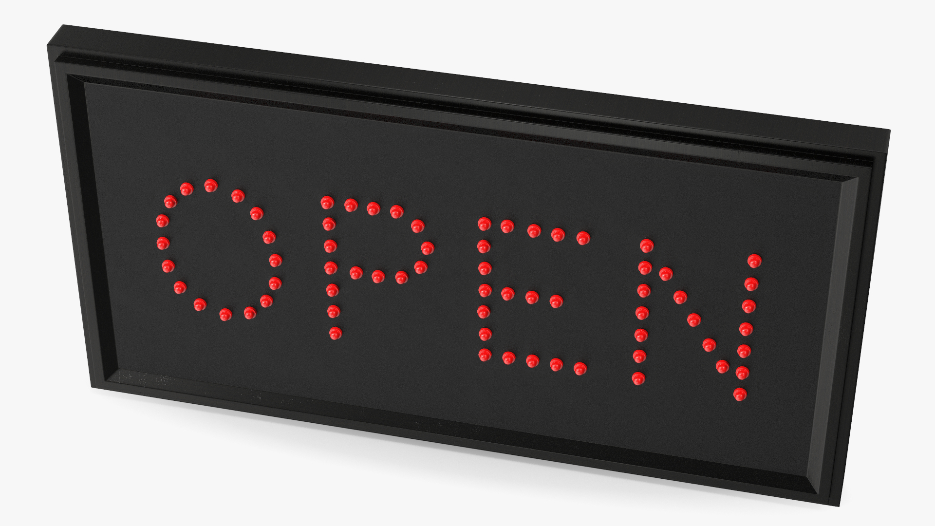 Rectangle Open Red LED Sign for Business Display OFF 3D