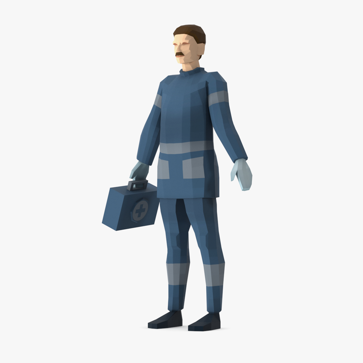 Paramedic Low Poly Rigged for Cinema 4D 3D model