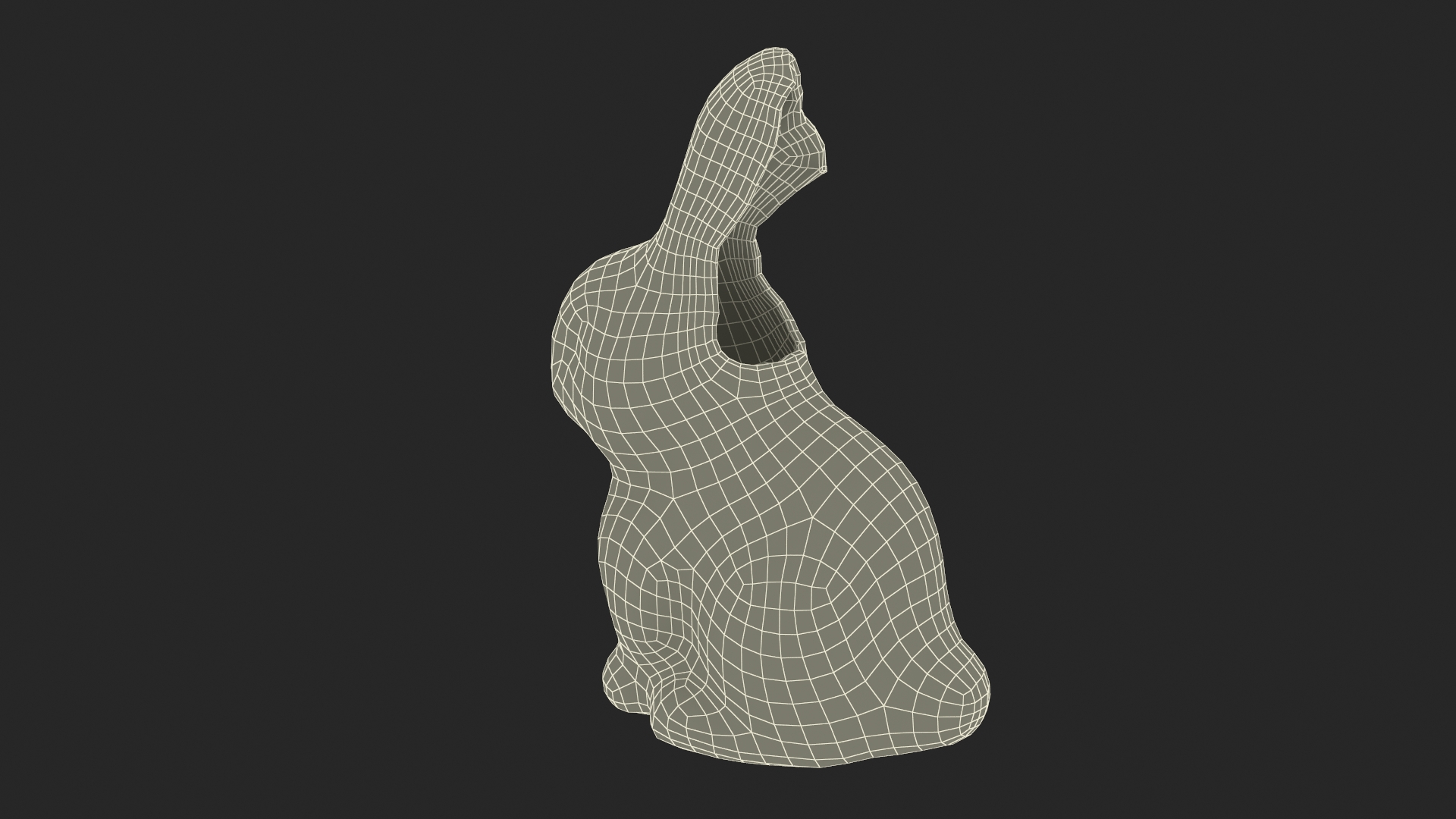3D Chocolate Bunny Without a Piece of Ear model