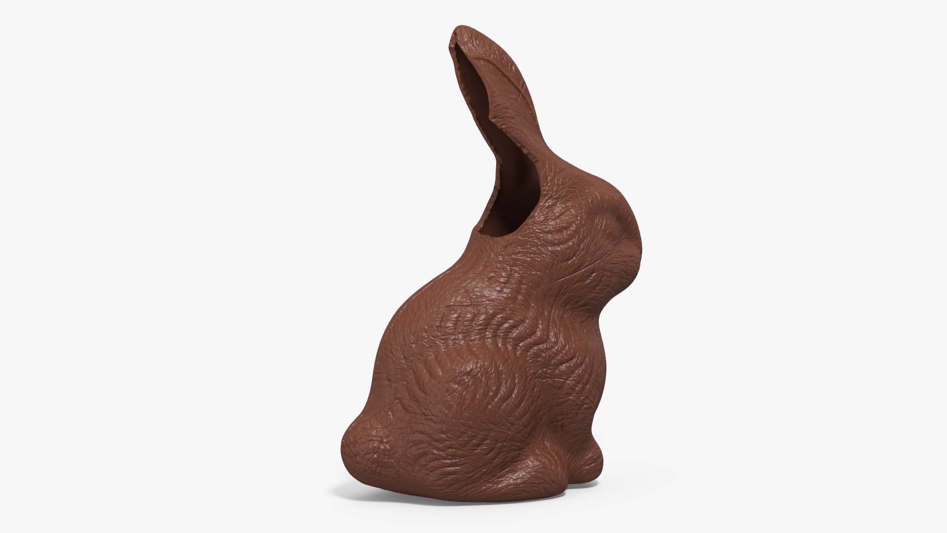 3D Chocolate Bunny Without a Piece of Ear model