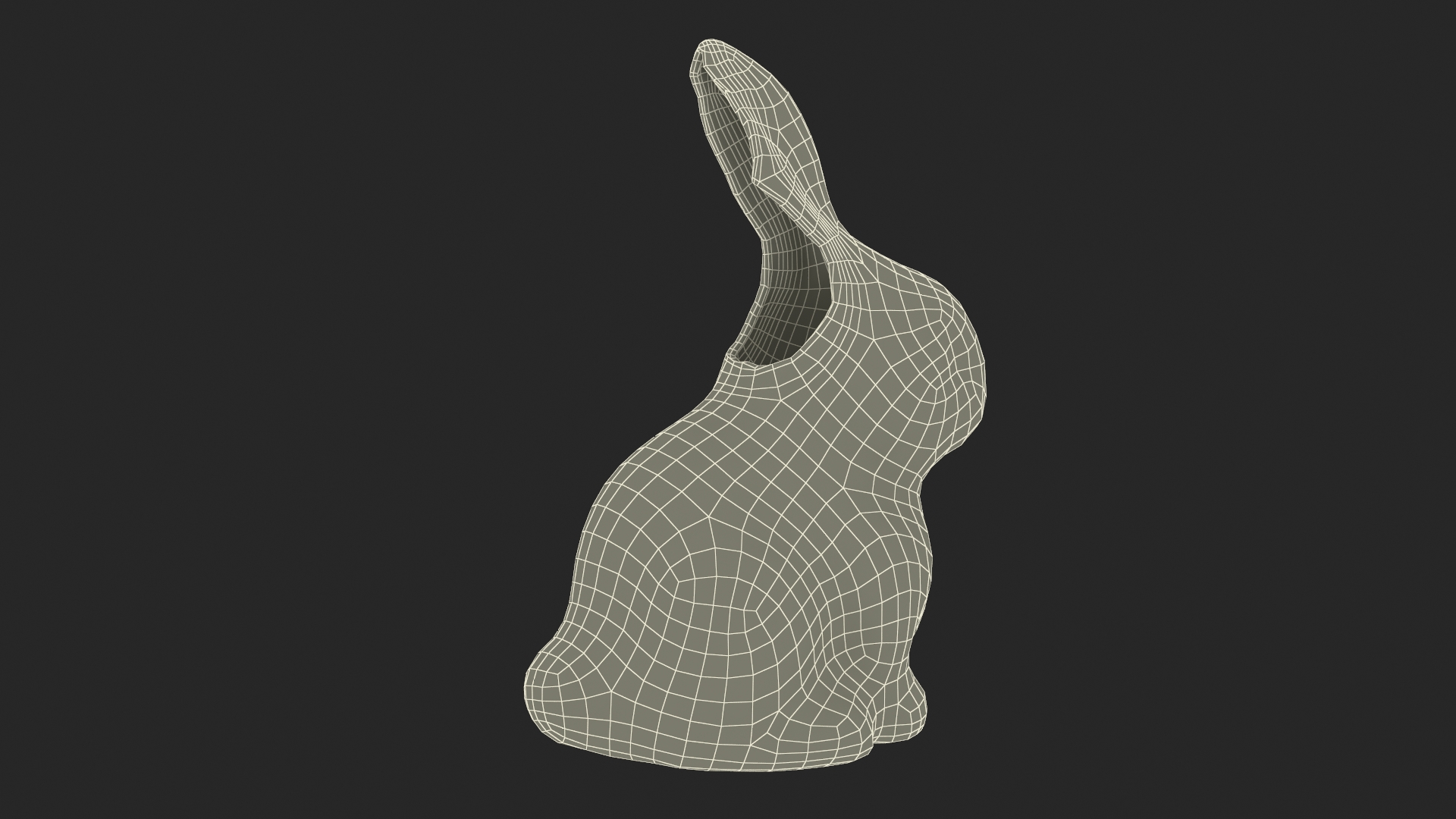 3D Chocolate Bunny Without a Piece of Ear model