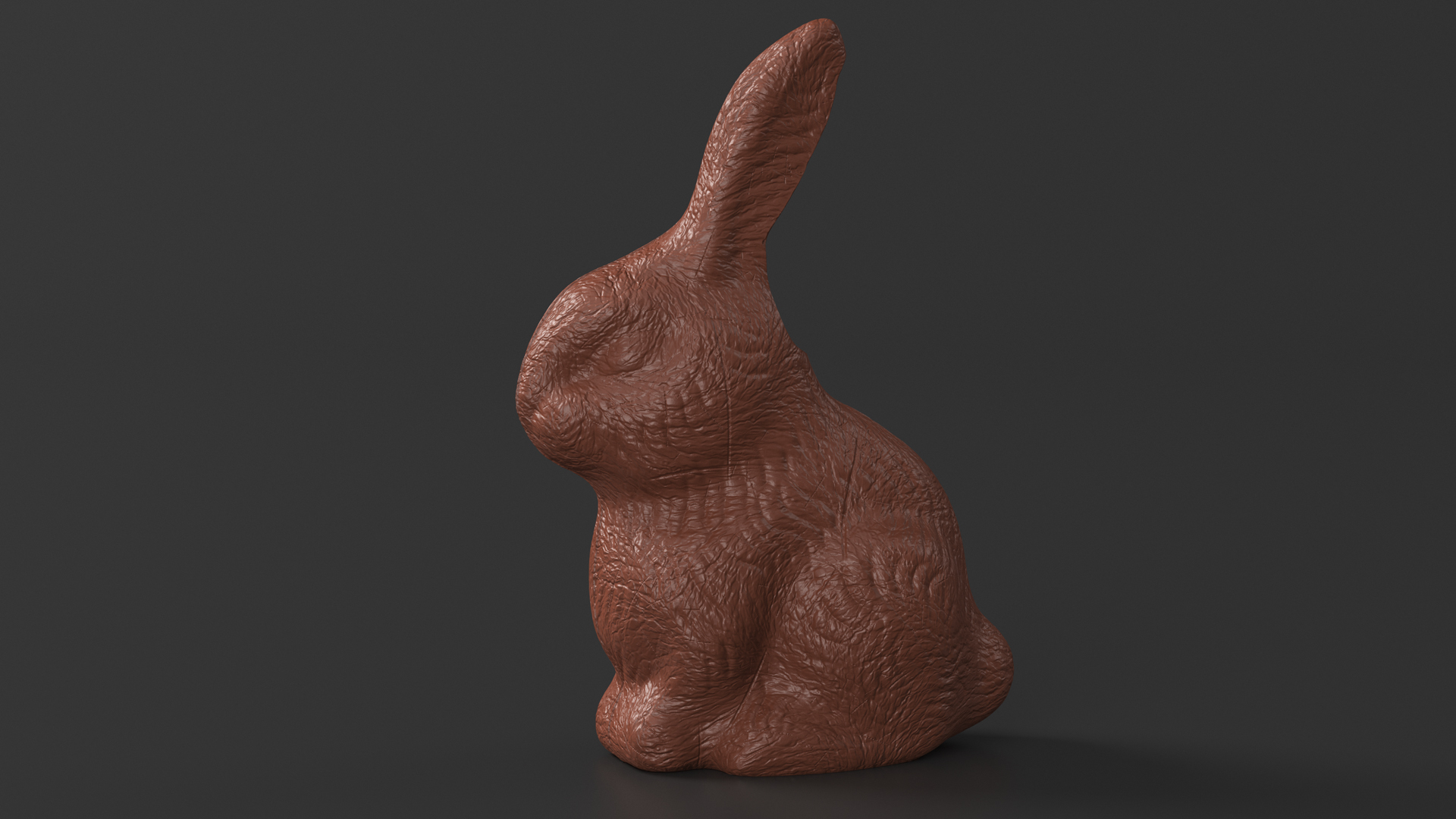 3D Chocolate Bunny Without a Piece of Ear model