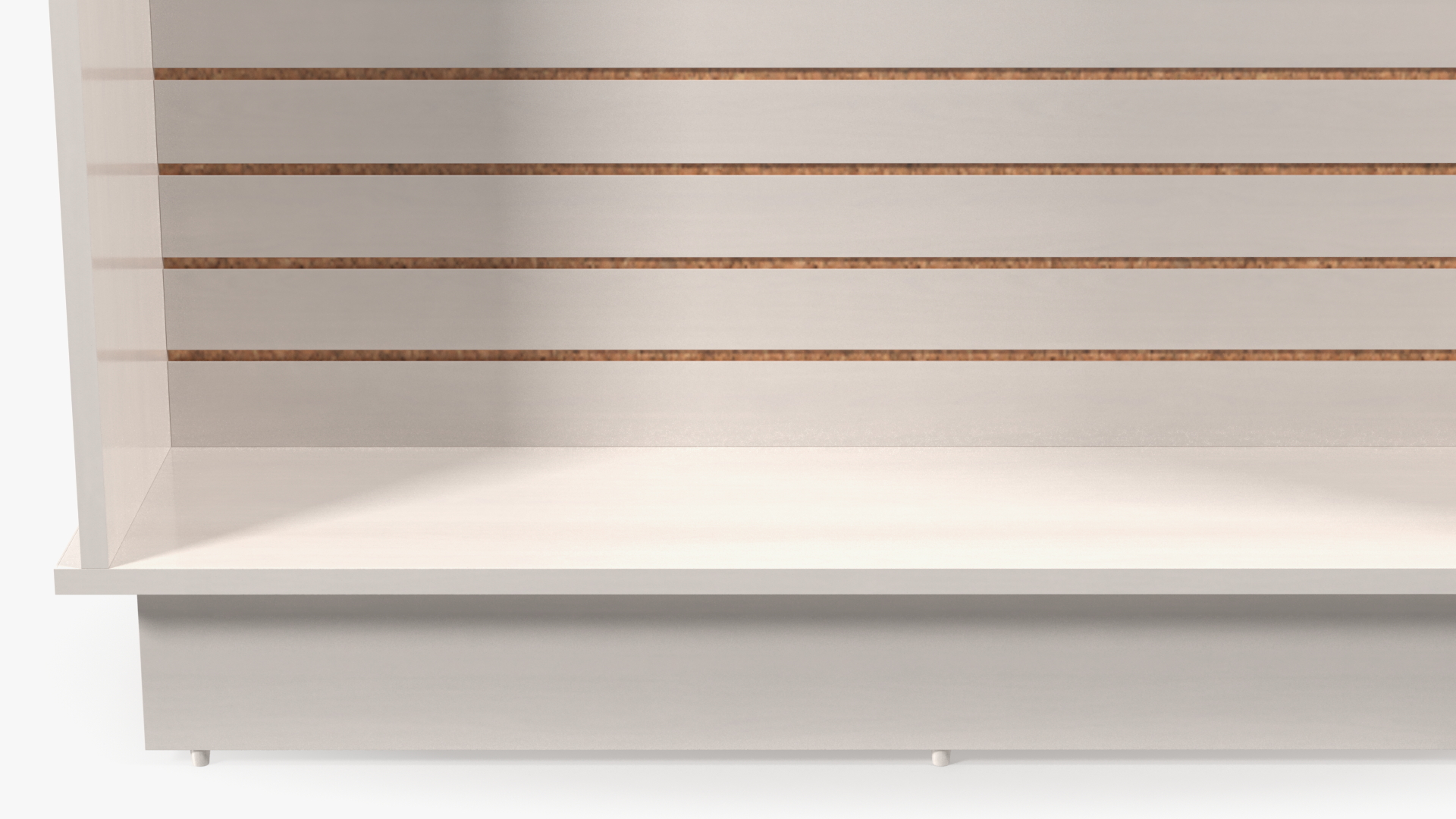 3D Wooden Slatwall Display Unit with Accessories White