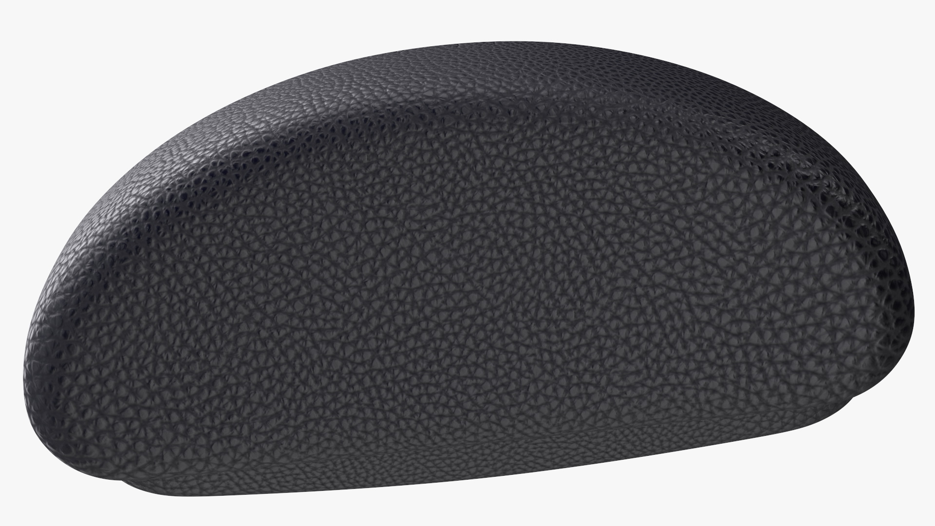 3D Hard Shell Leather Eyeglass Case Black Open model