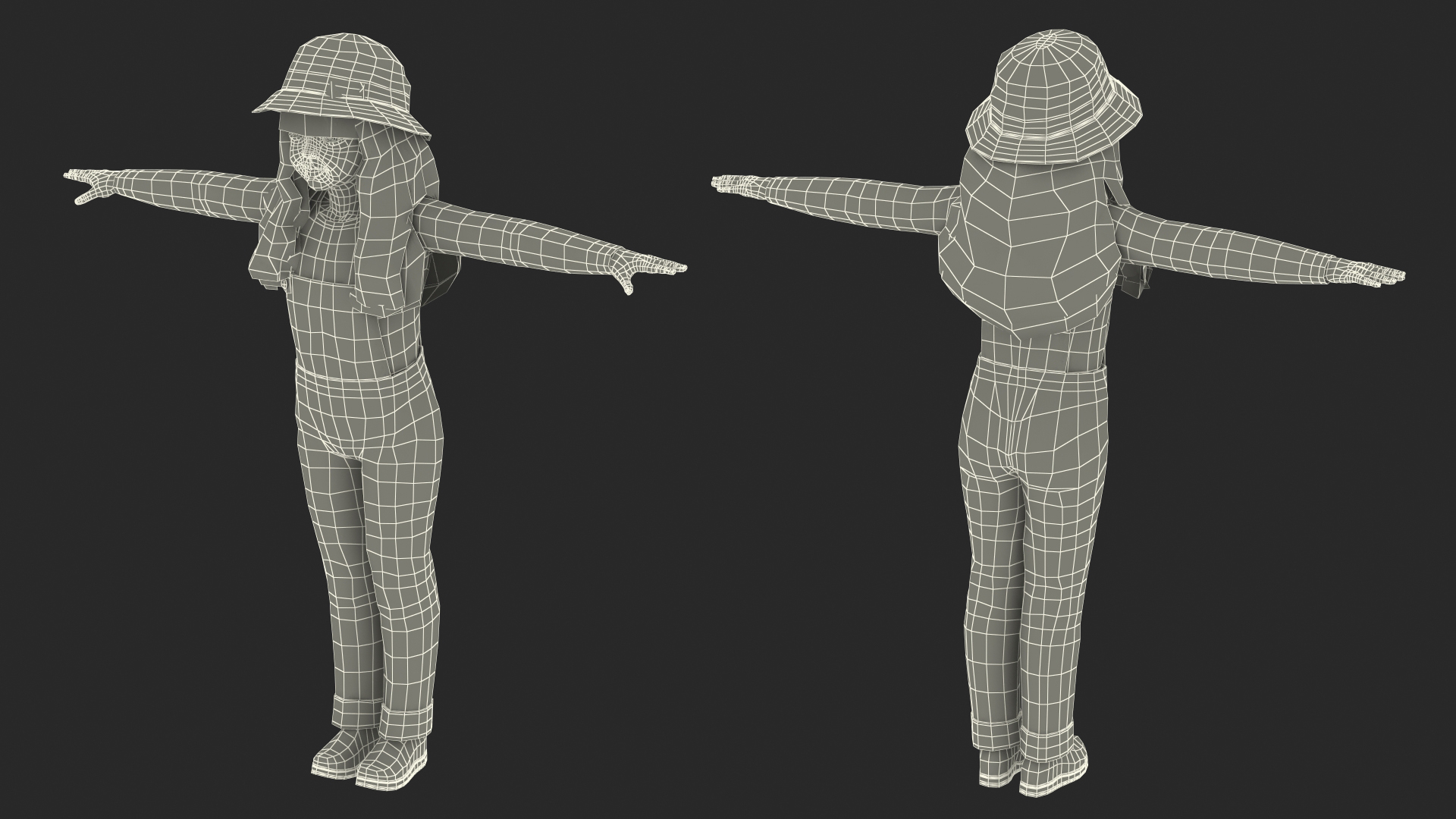 3D model Realistic Asian Girl Child in Street Clothes Rigged for Modo