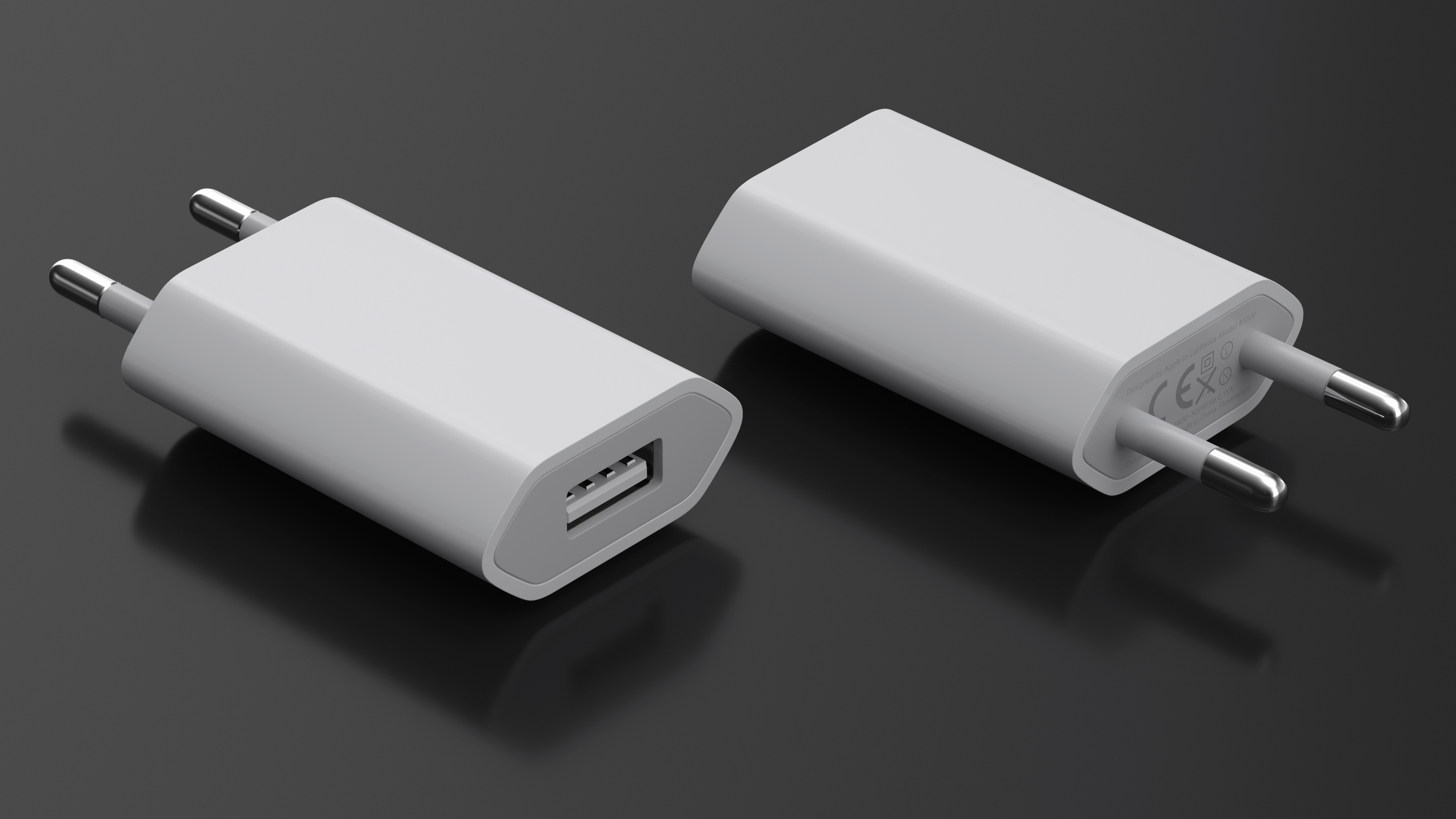 3D Apple 5W USB Power Adapter