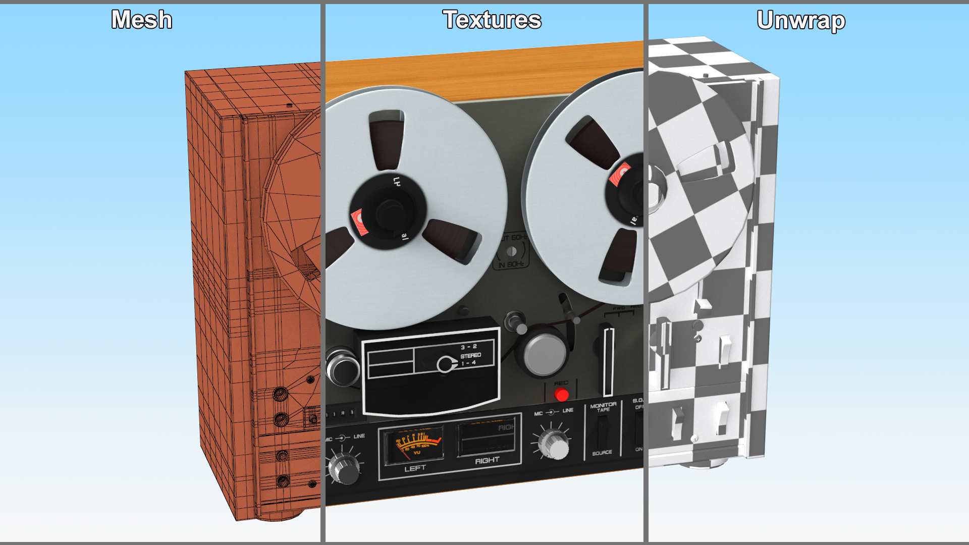 3D Vintage Tape Recorder