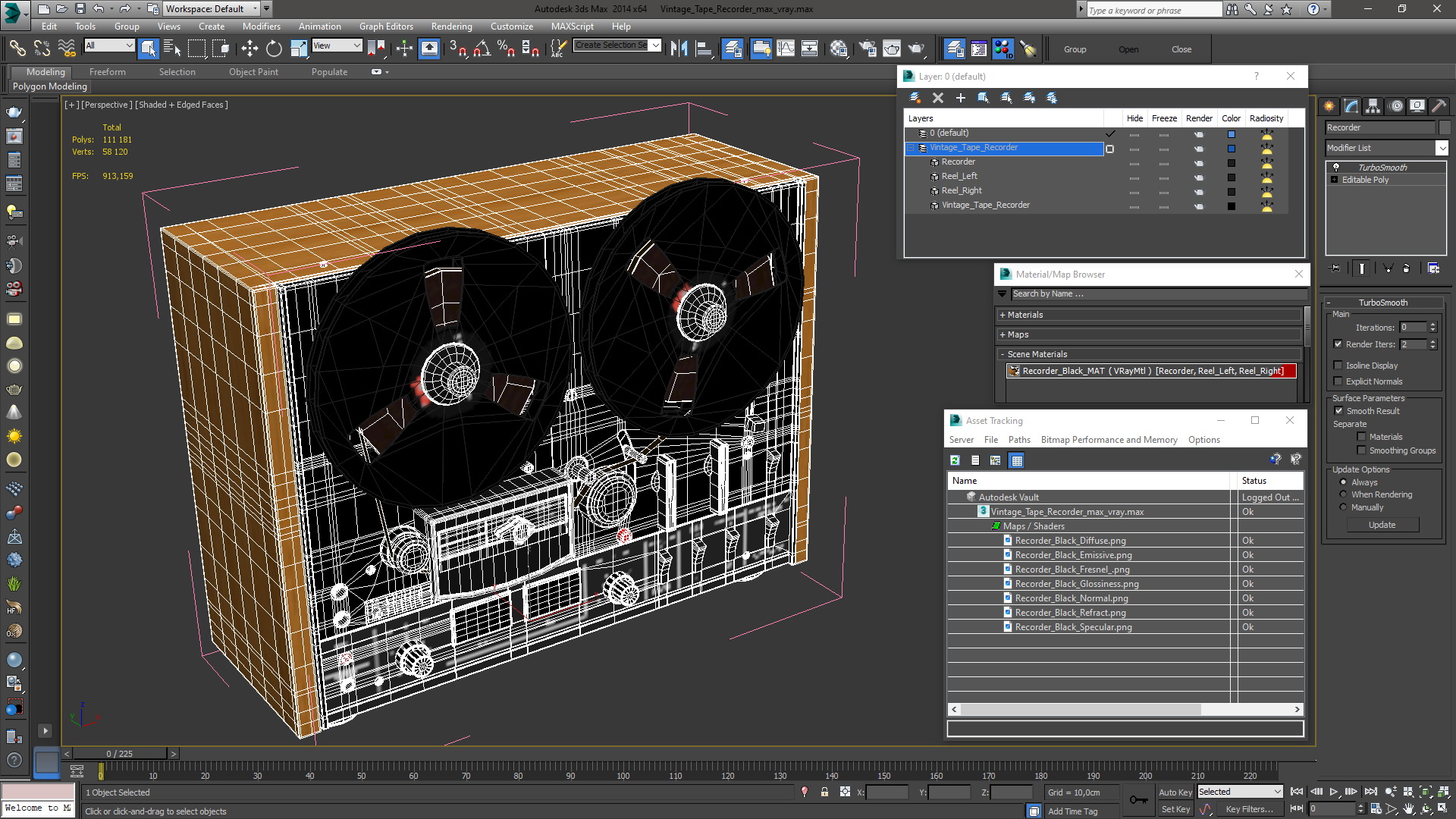 3D Vintage Tape Recorder