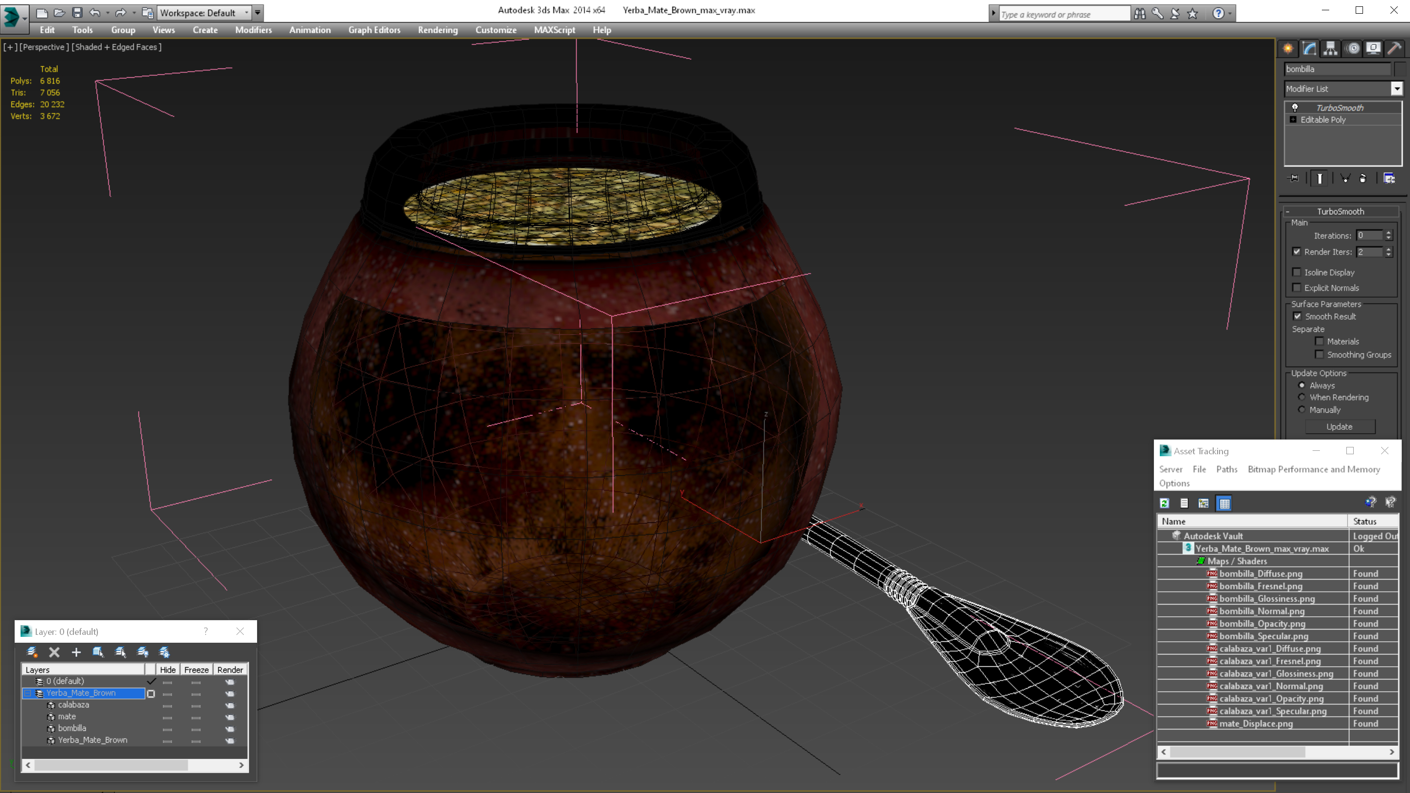 3D Yerba Mate Brown