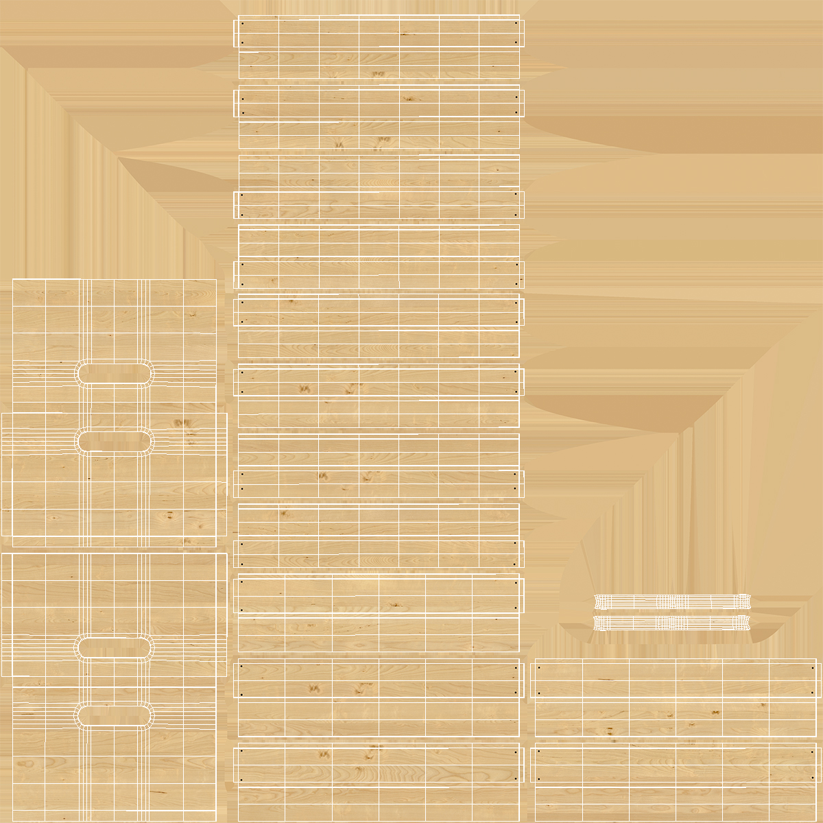 3D model Small Low Box of Wooden Planks