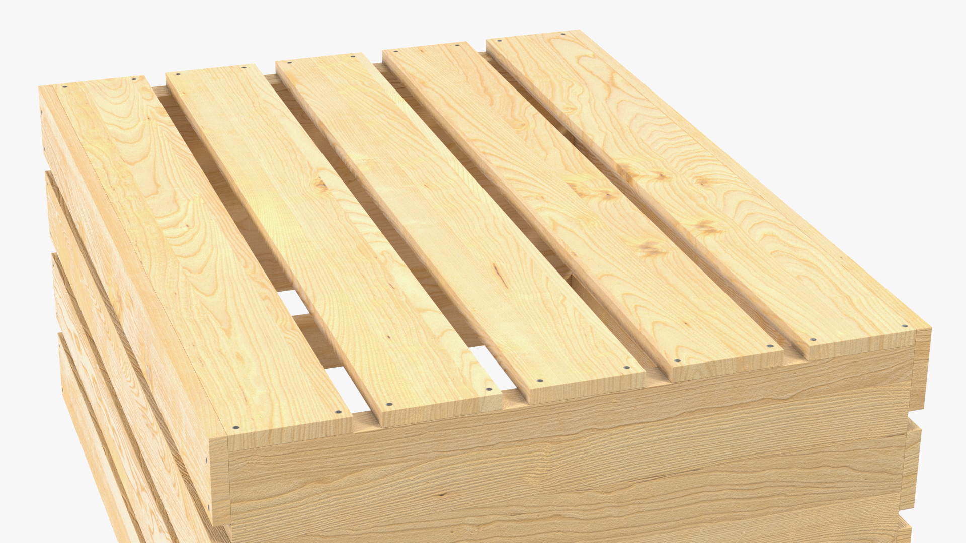 3D model Small Low Box of Wooden Planks