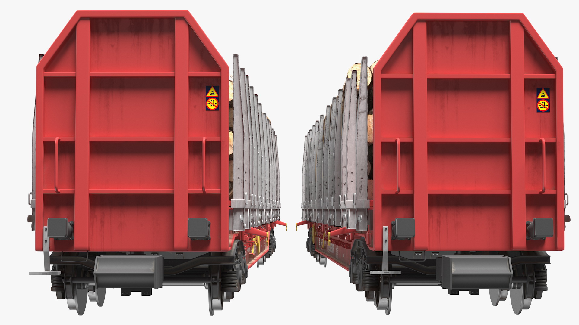 3D model Stake Wagon Rnoos 644 with Big Logs