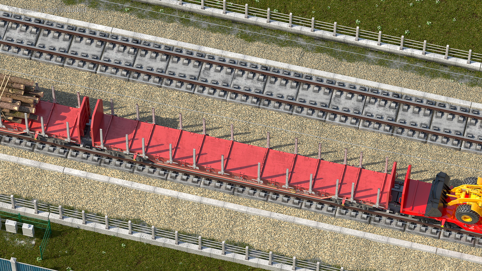 3D model Stake Wagon Rnoos 644 with Big Logs