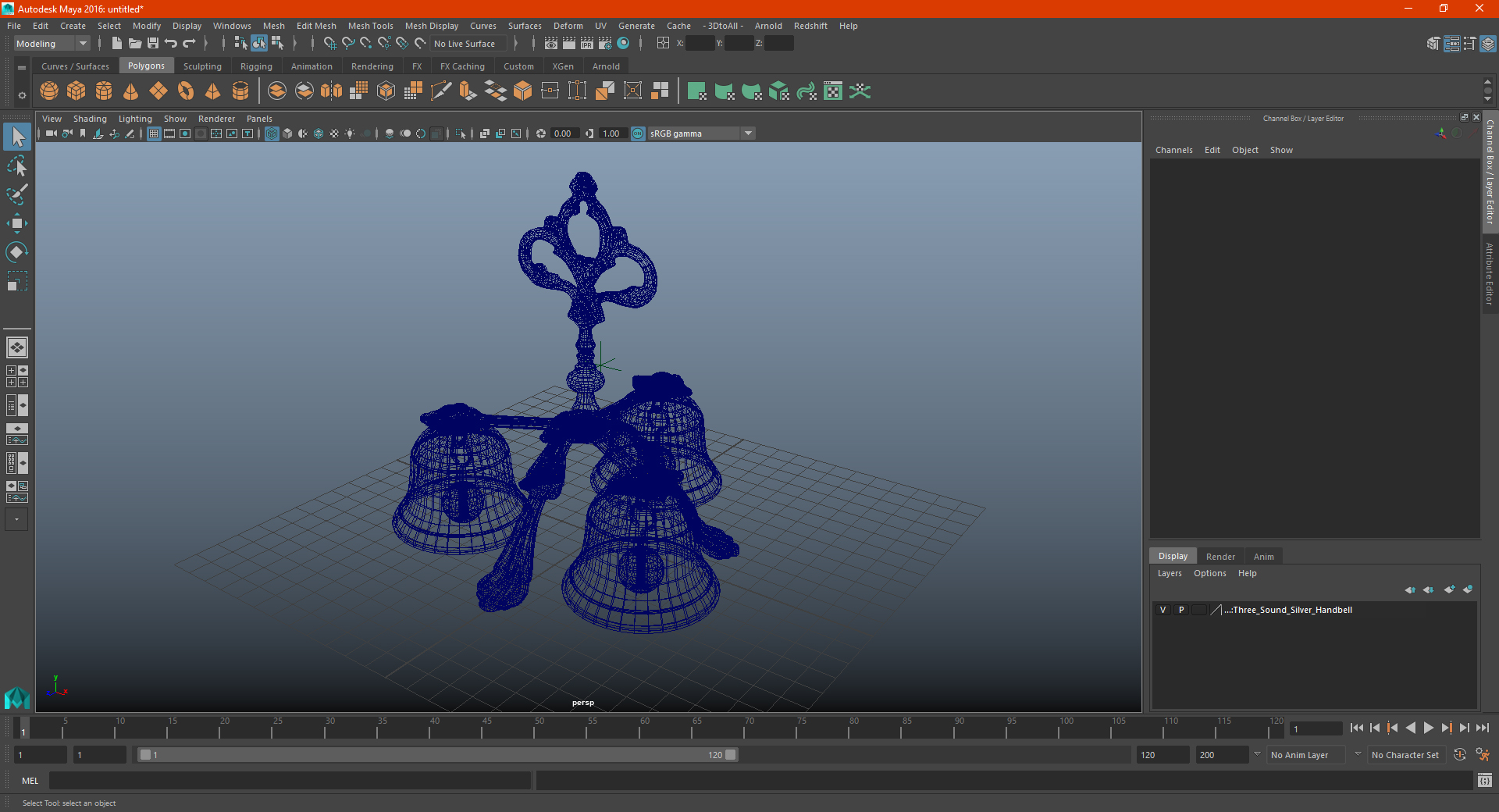 Three Sound Silver Handbell 3D