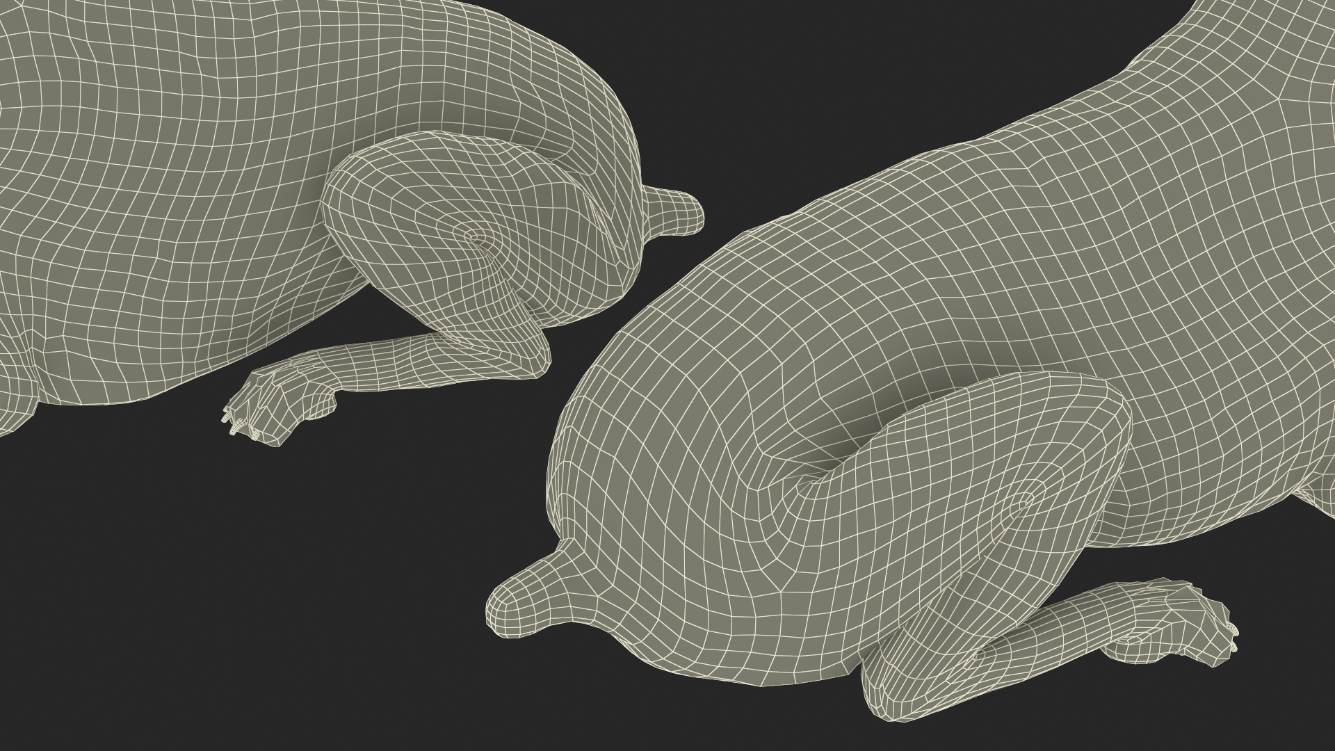Doberman Dog Brown Lying Down 3D model