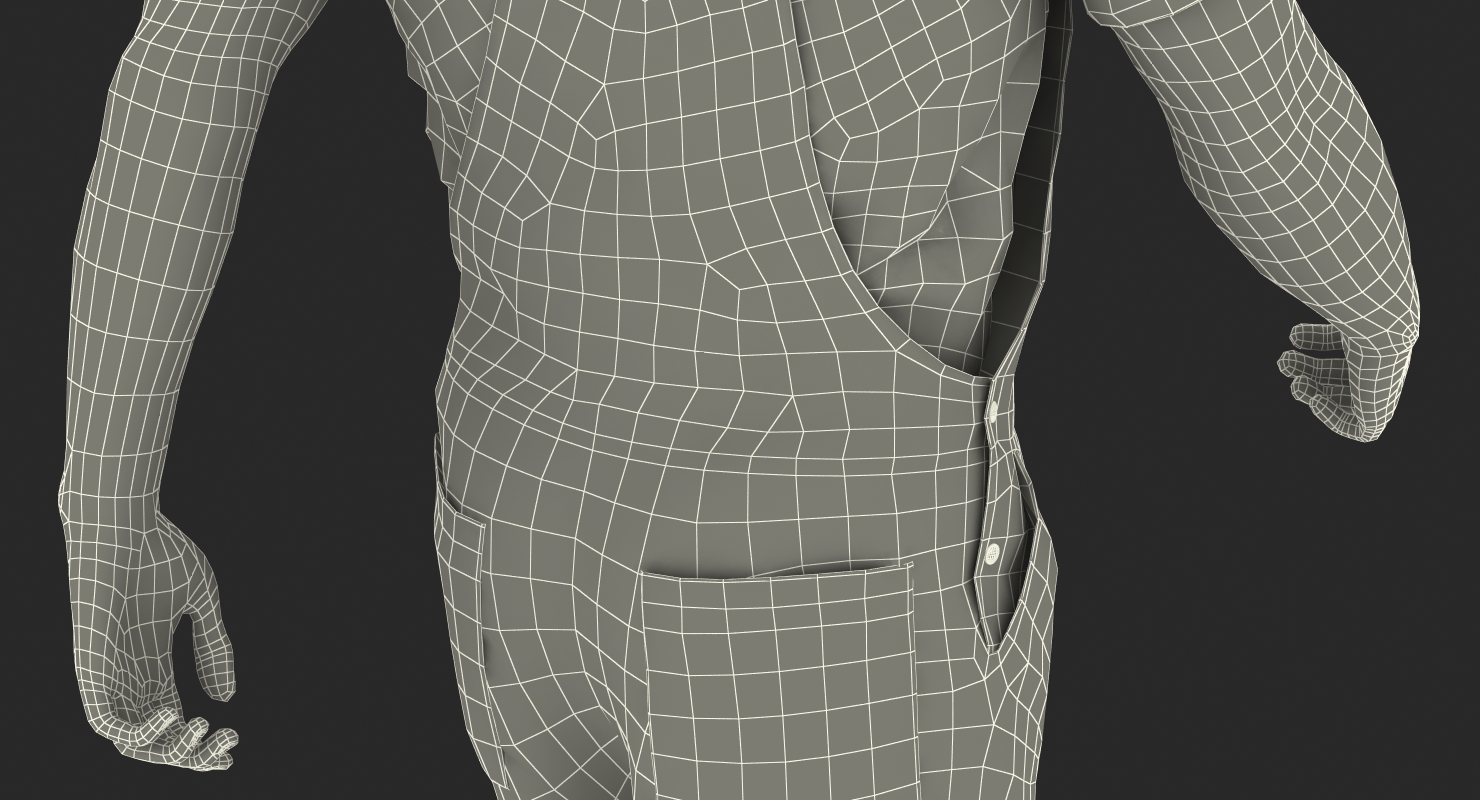 3D Builder Wearing Orange Coveralls with Hardhat Walking Pose model