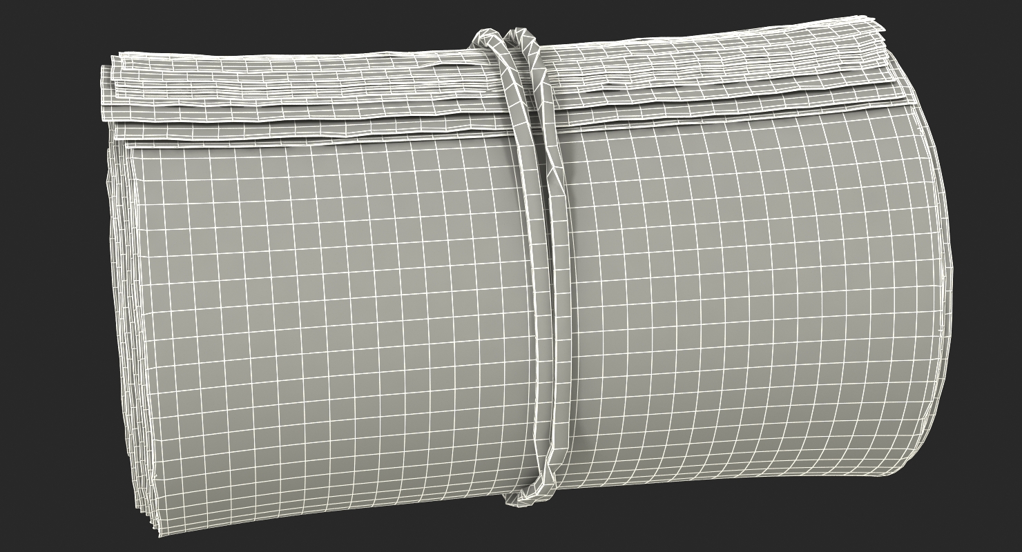 Cash Roll Of One Hundred Dollar Bills 3D