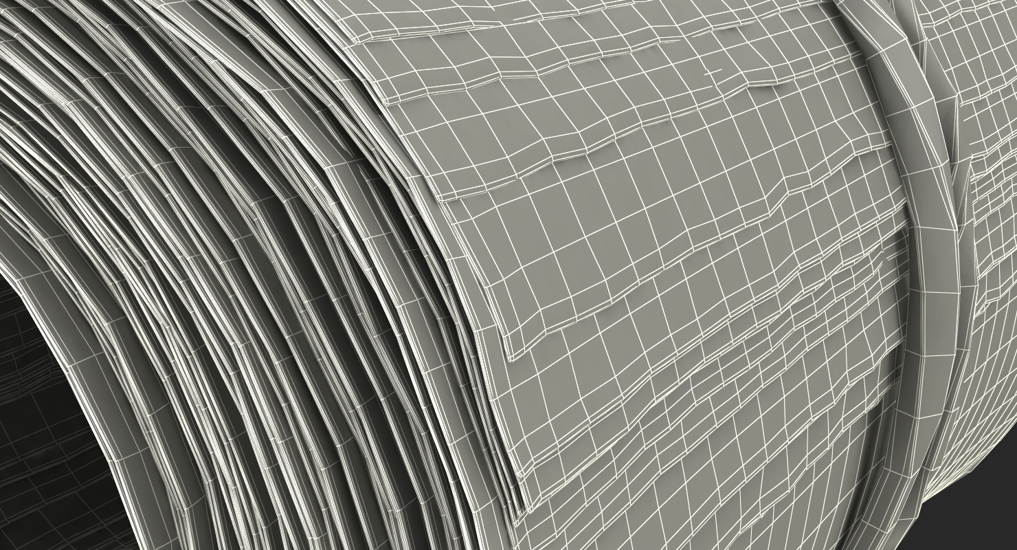 Cash Roll Of One Hundred Dollar Bills 3D