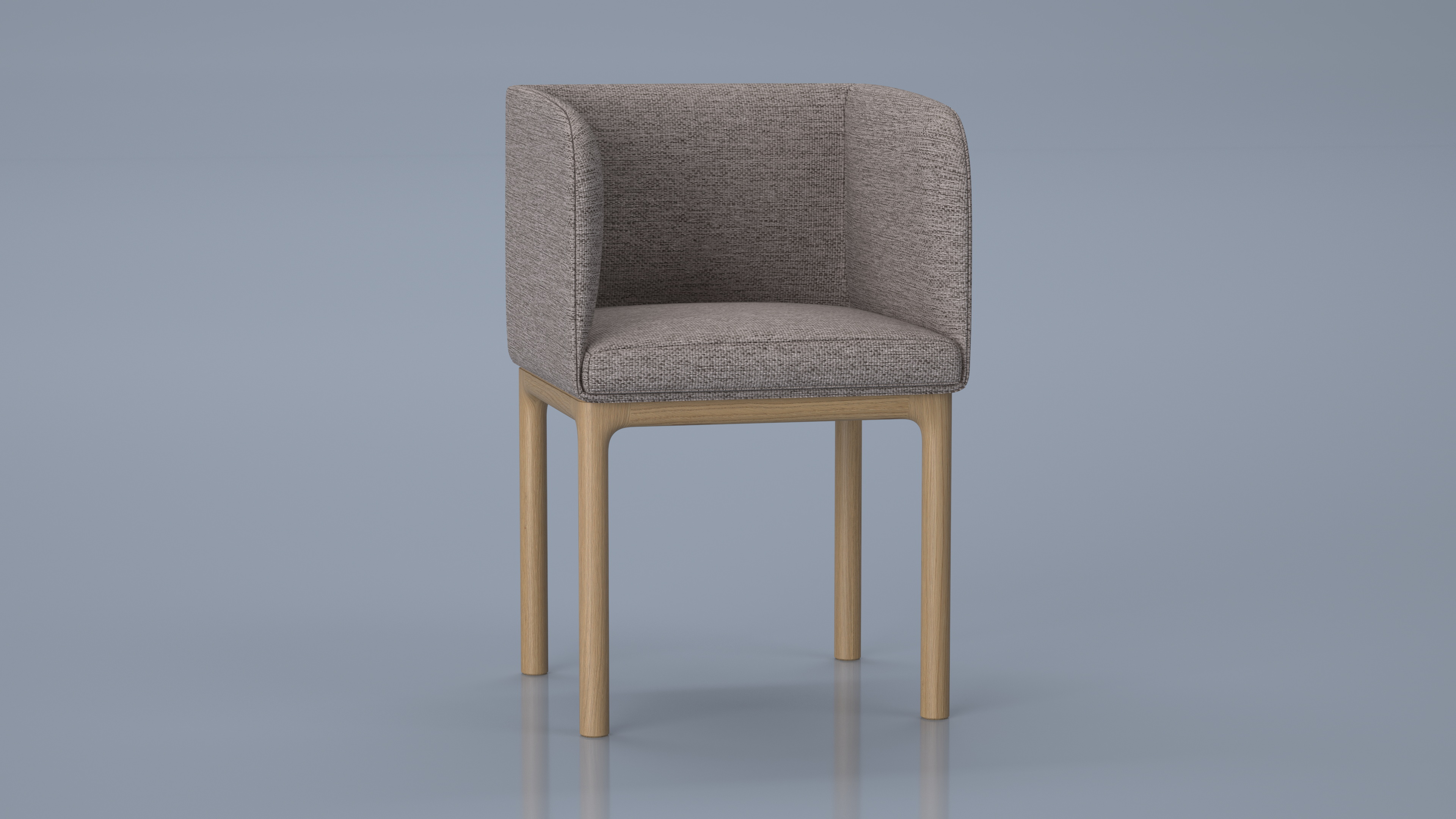 Fabric Chair with Wooden Legs 3D model