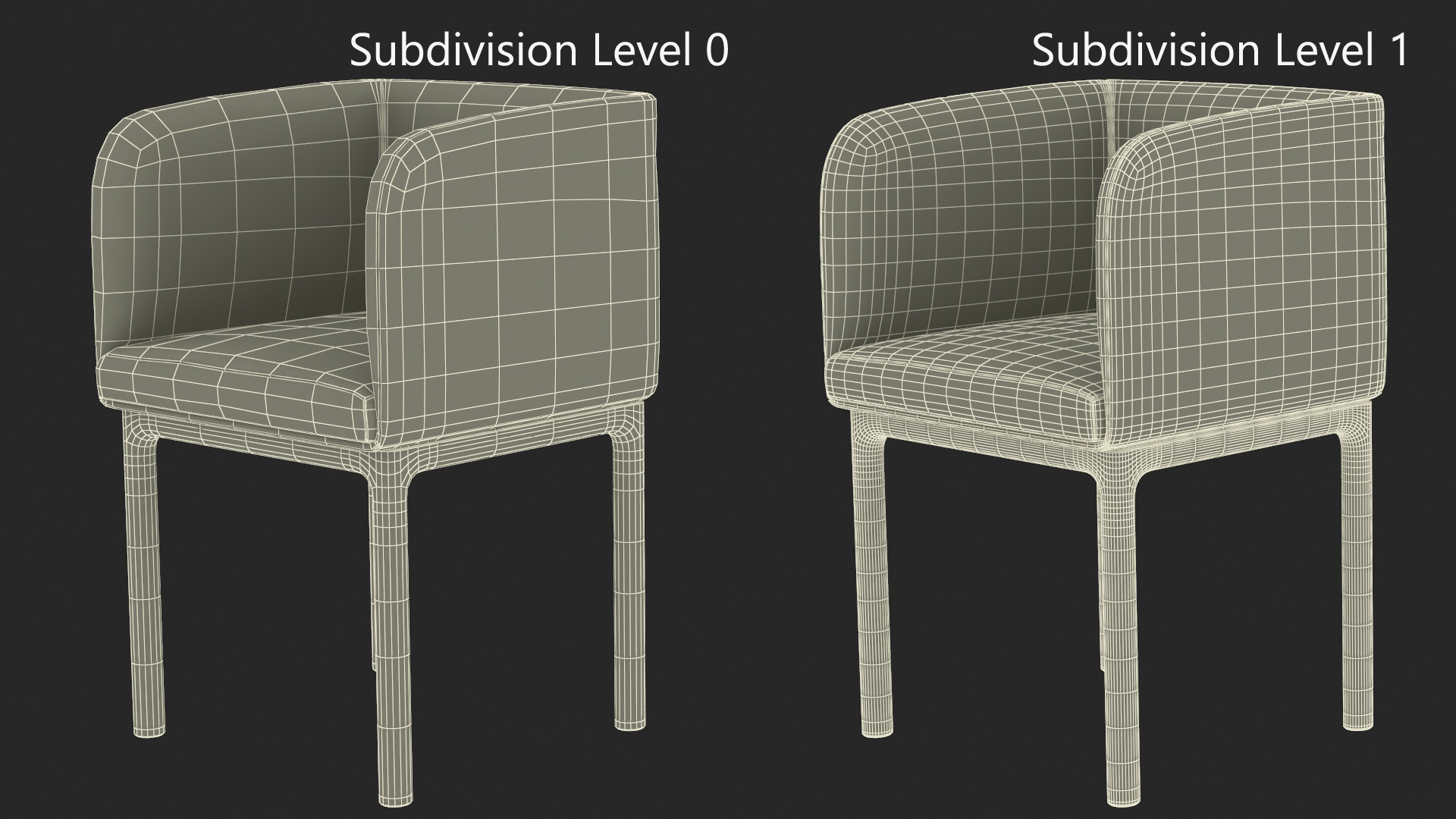 Fabric Chair with Wooden Legs 3D model
