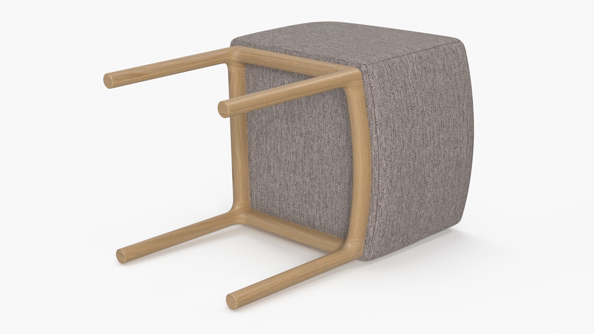 Fabric Chair with Wooden Legs 3D model