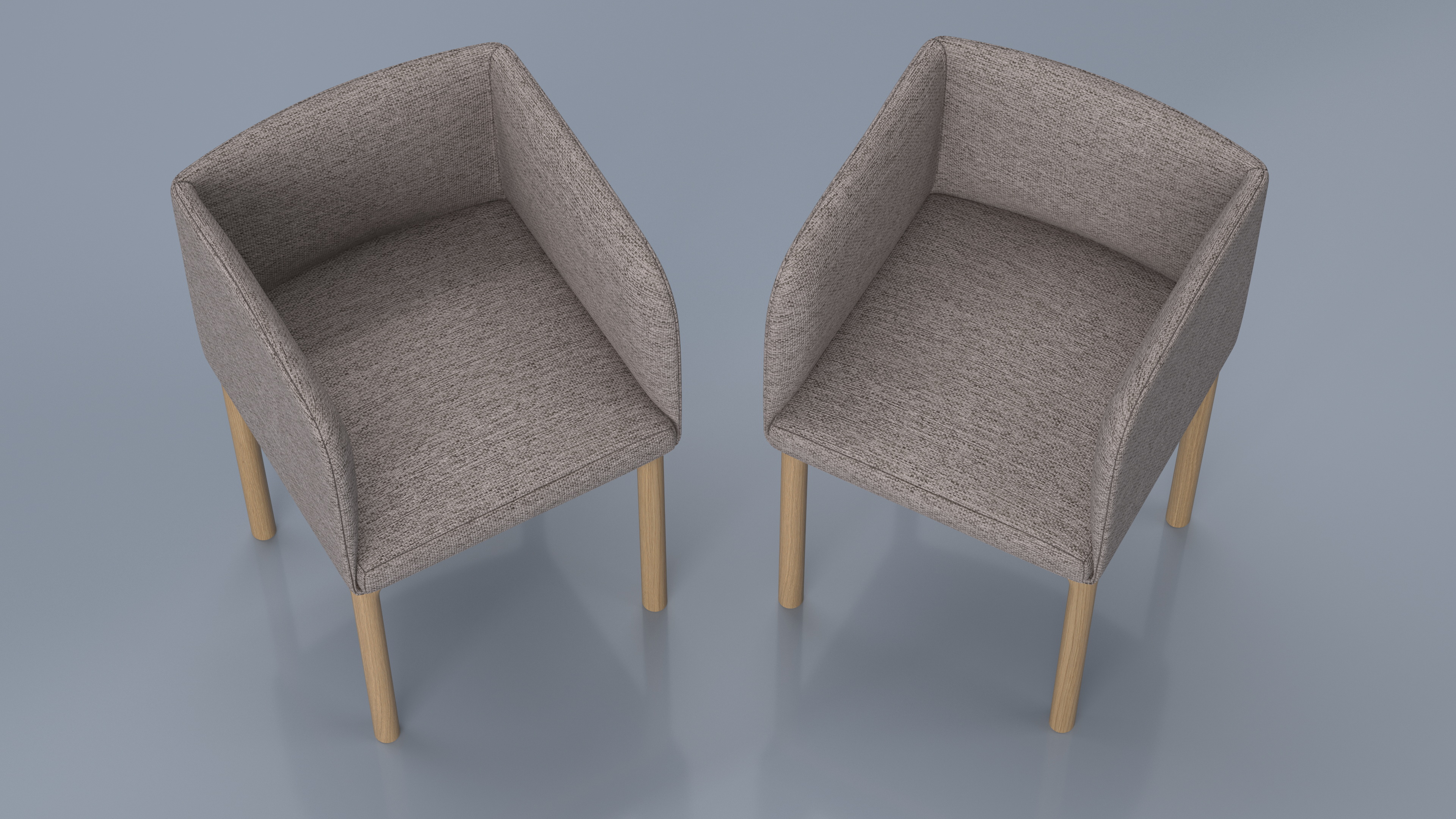 Fabric Chair with Wooden Legs 3D model