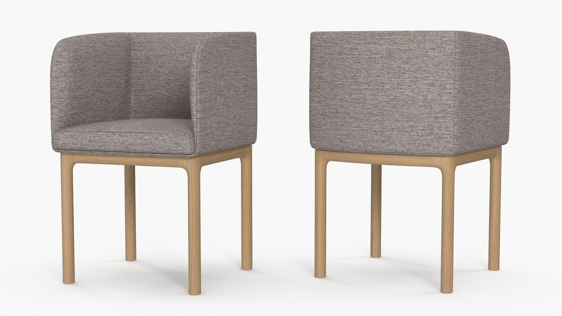 Fabric Chair with Wooden Legs 3D model