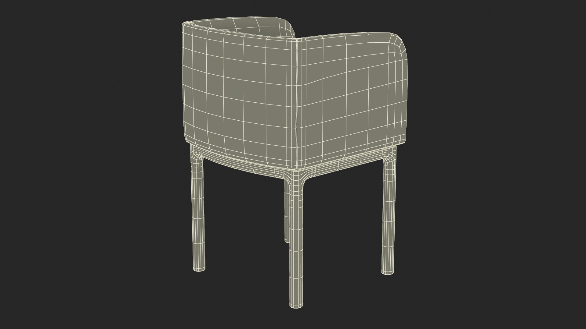 Fabric Chair with Wooden Legs 3D model