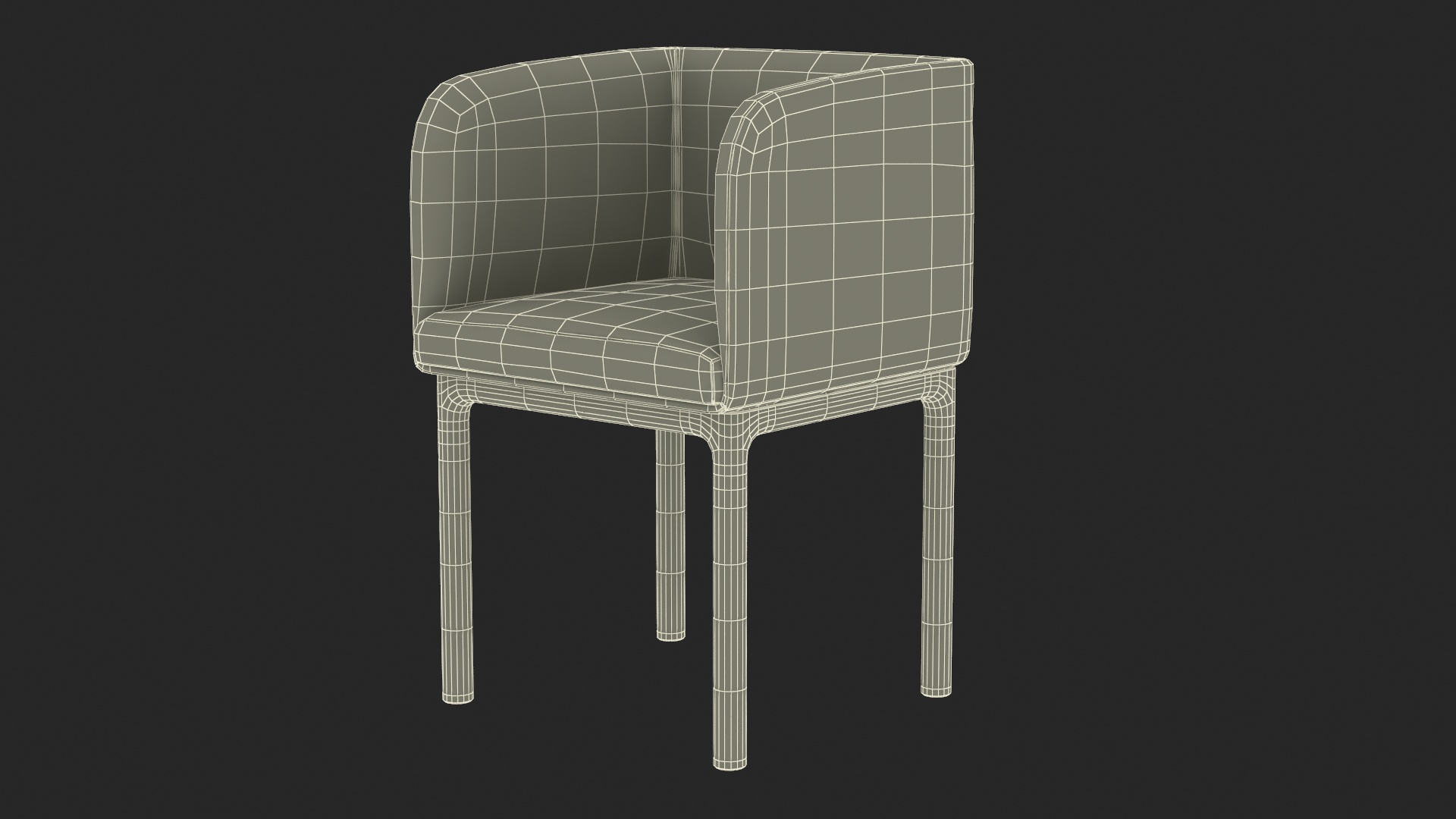 Fabric Chair with Wooden Legs 3D model