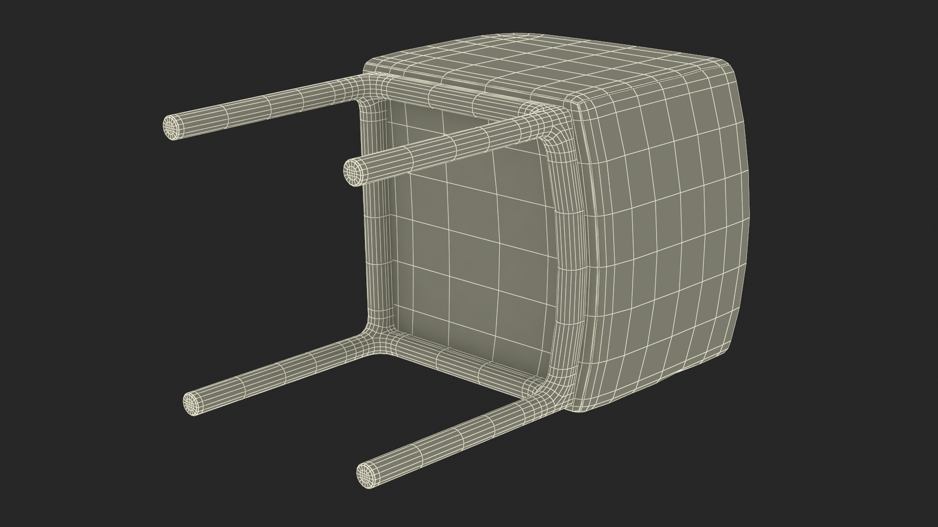 Fabric Chair with Wooden Legs 3D model