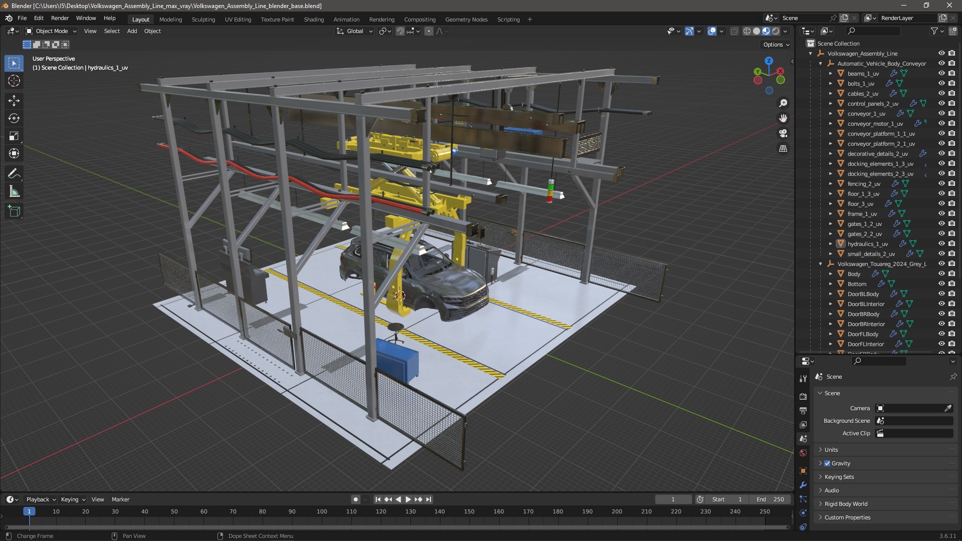 Volkswagen Assembly Line 3D model