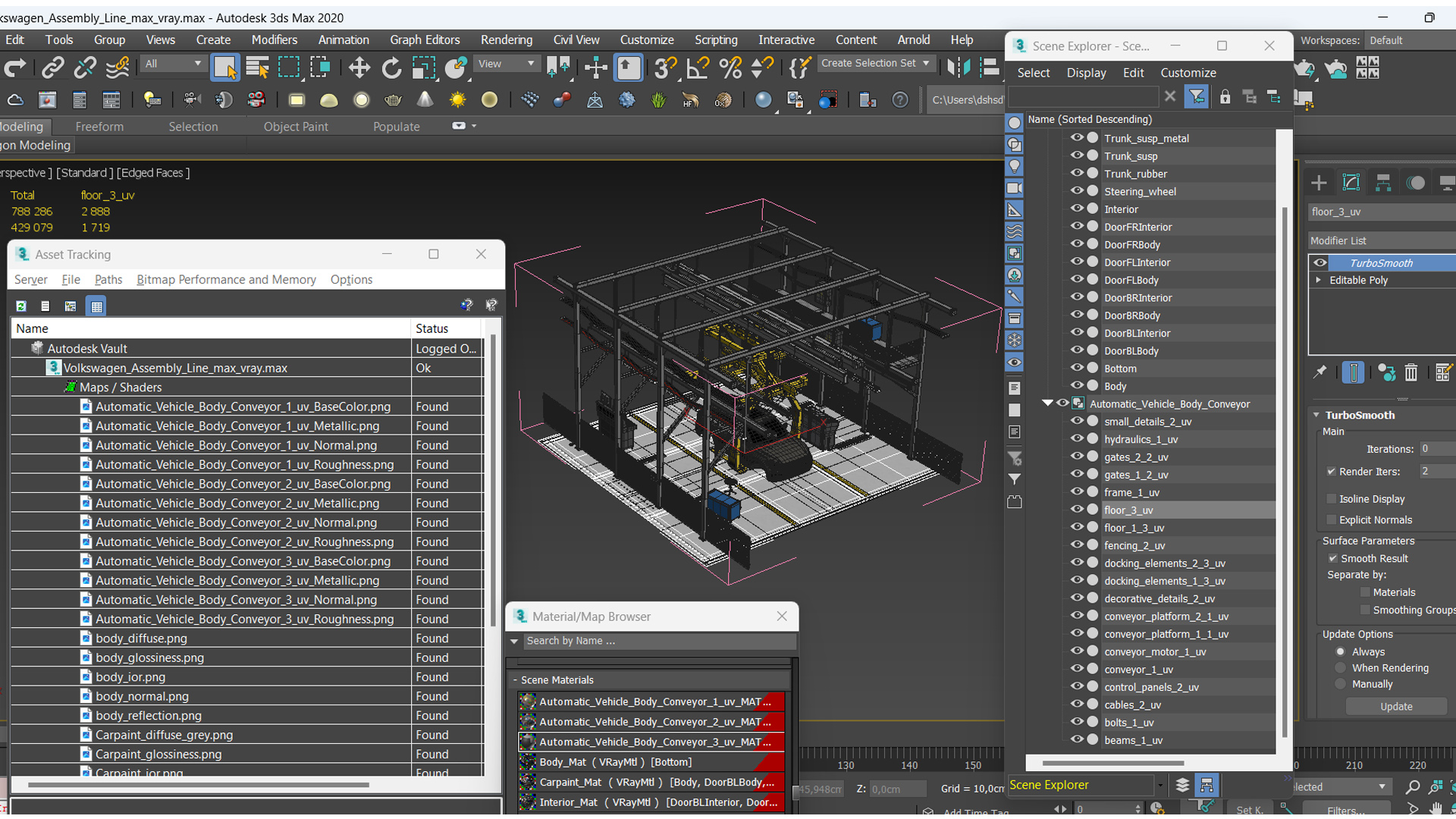 Volkswagen Assembly Line 3D model