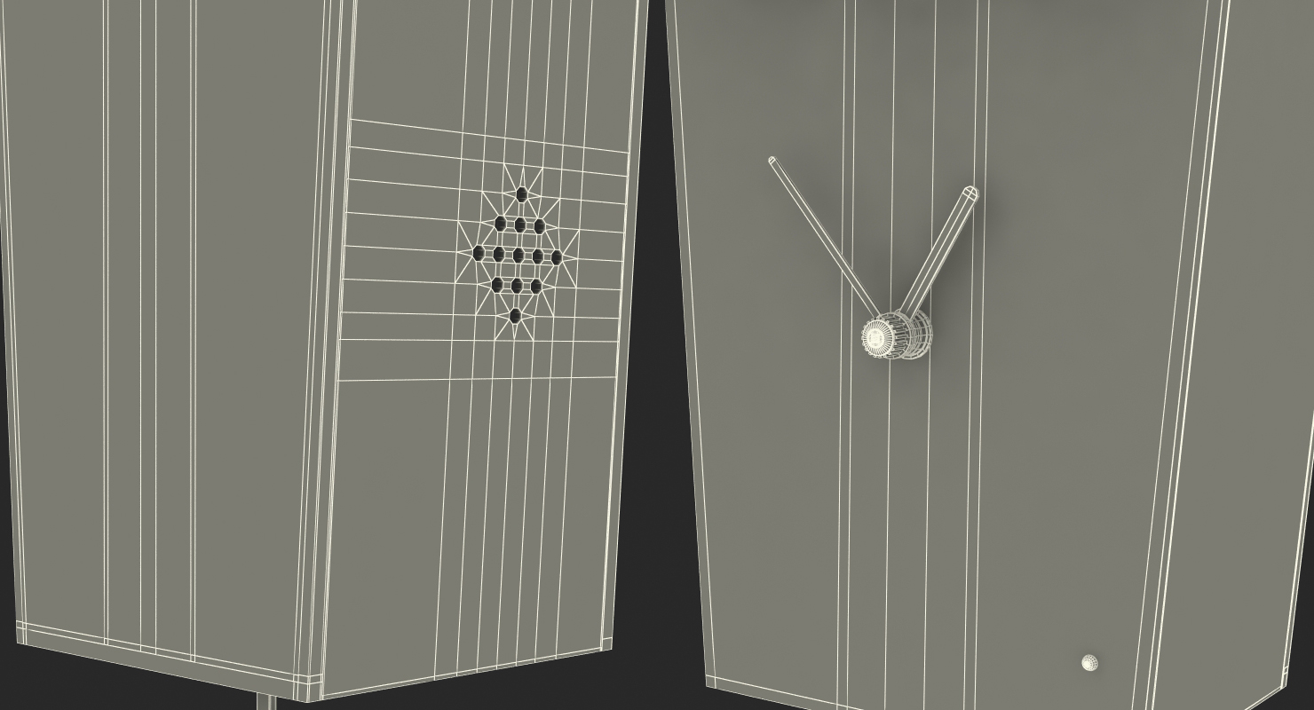 Pendulum Regulated Cuckoo Clock White Rigged 3D model