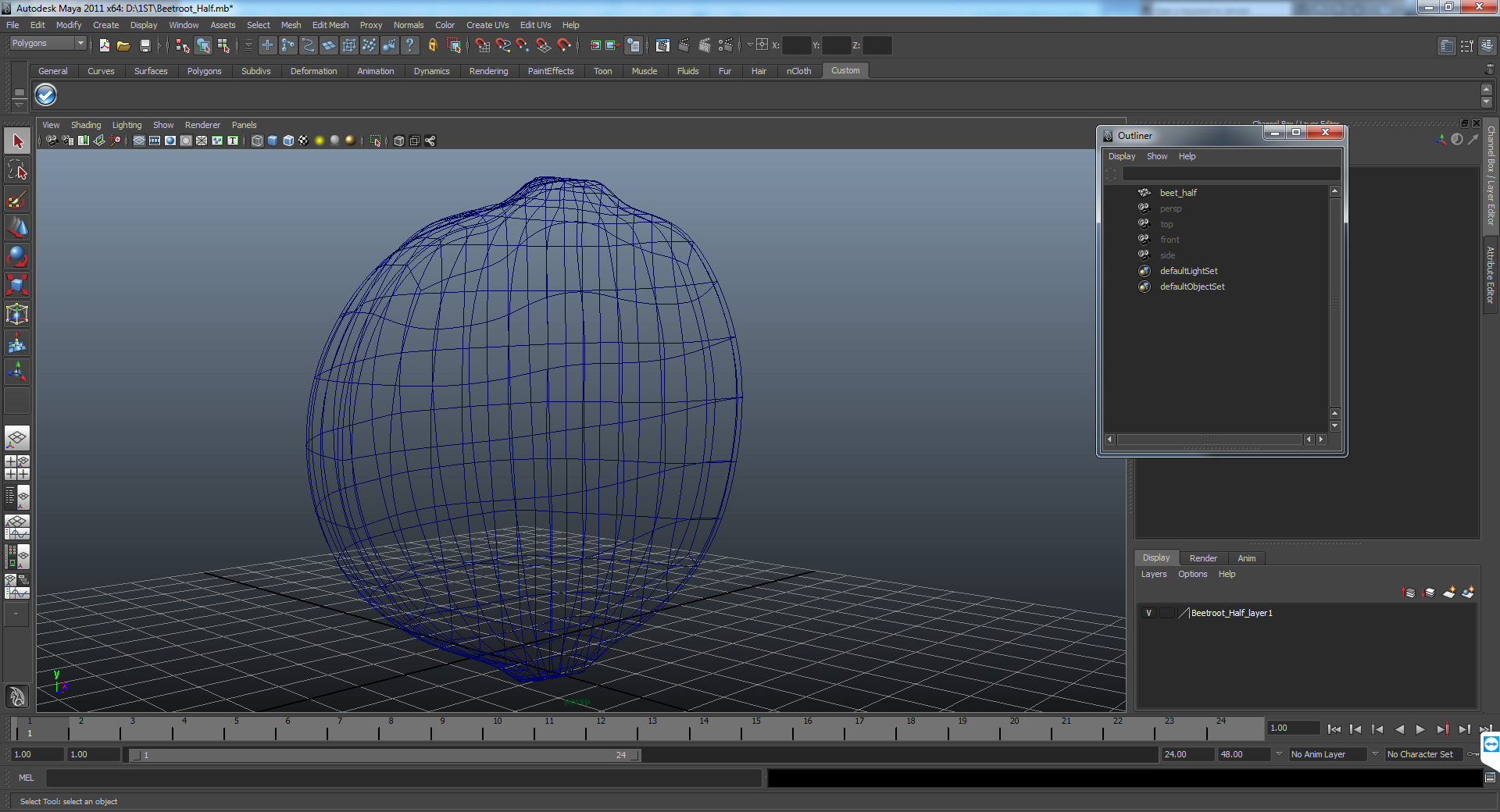 3D Beetroot Half model
