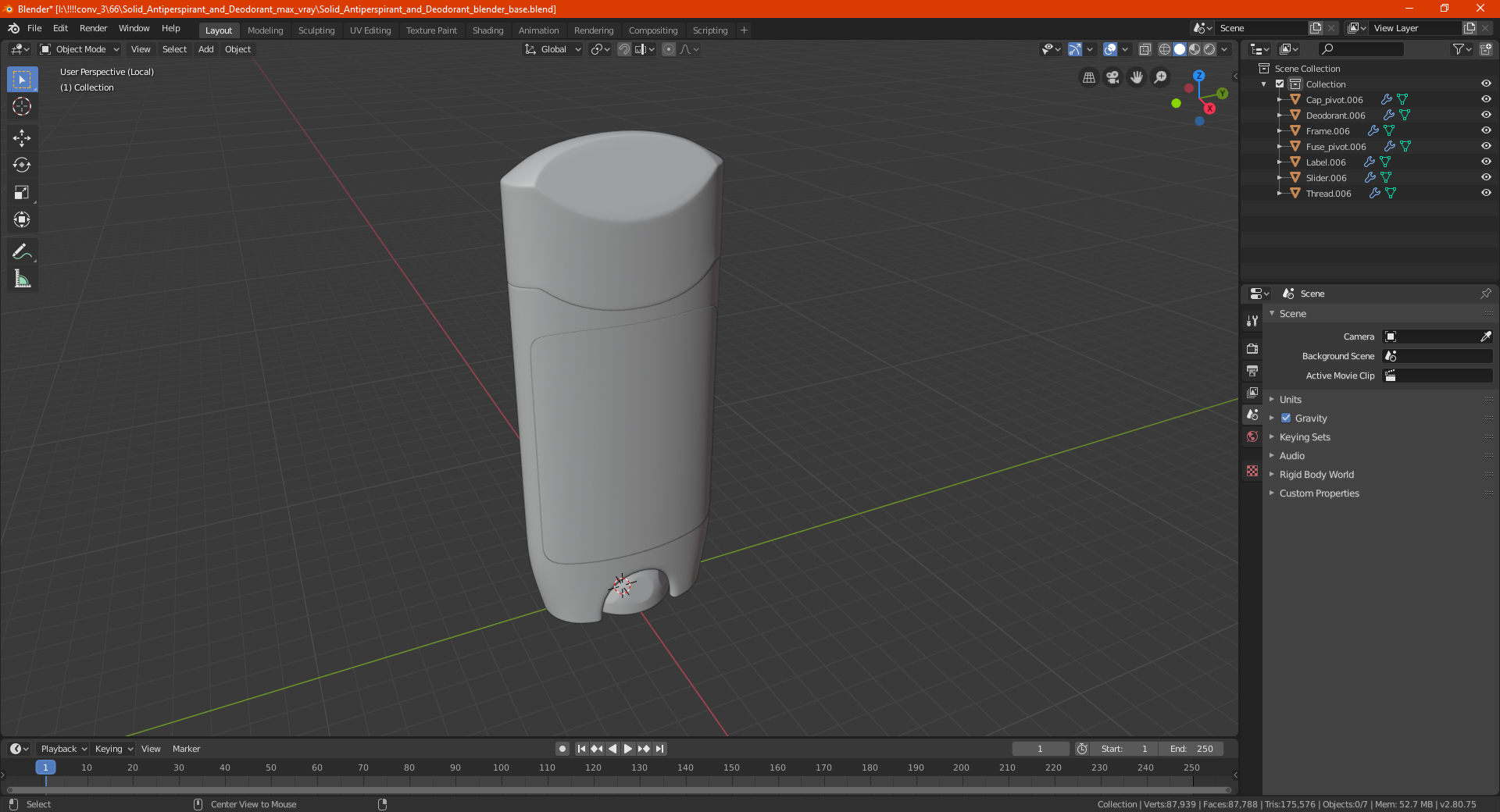 Solid Antiperspirant and Deodorant 3D model