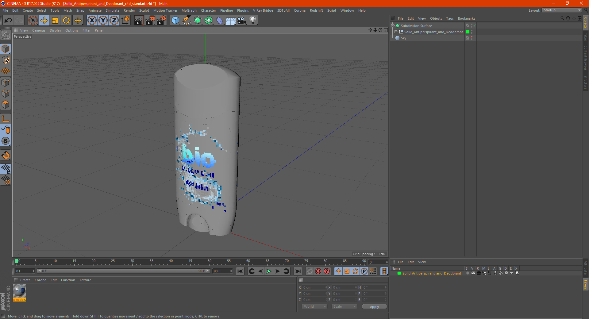 Solid Antiperspirant and Deodorant 3D model