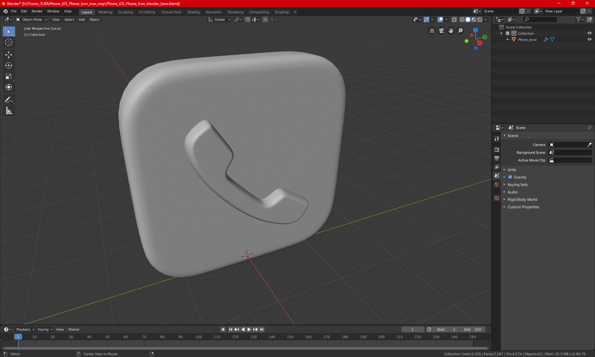 3D iPhone iOS Phone Icon