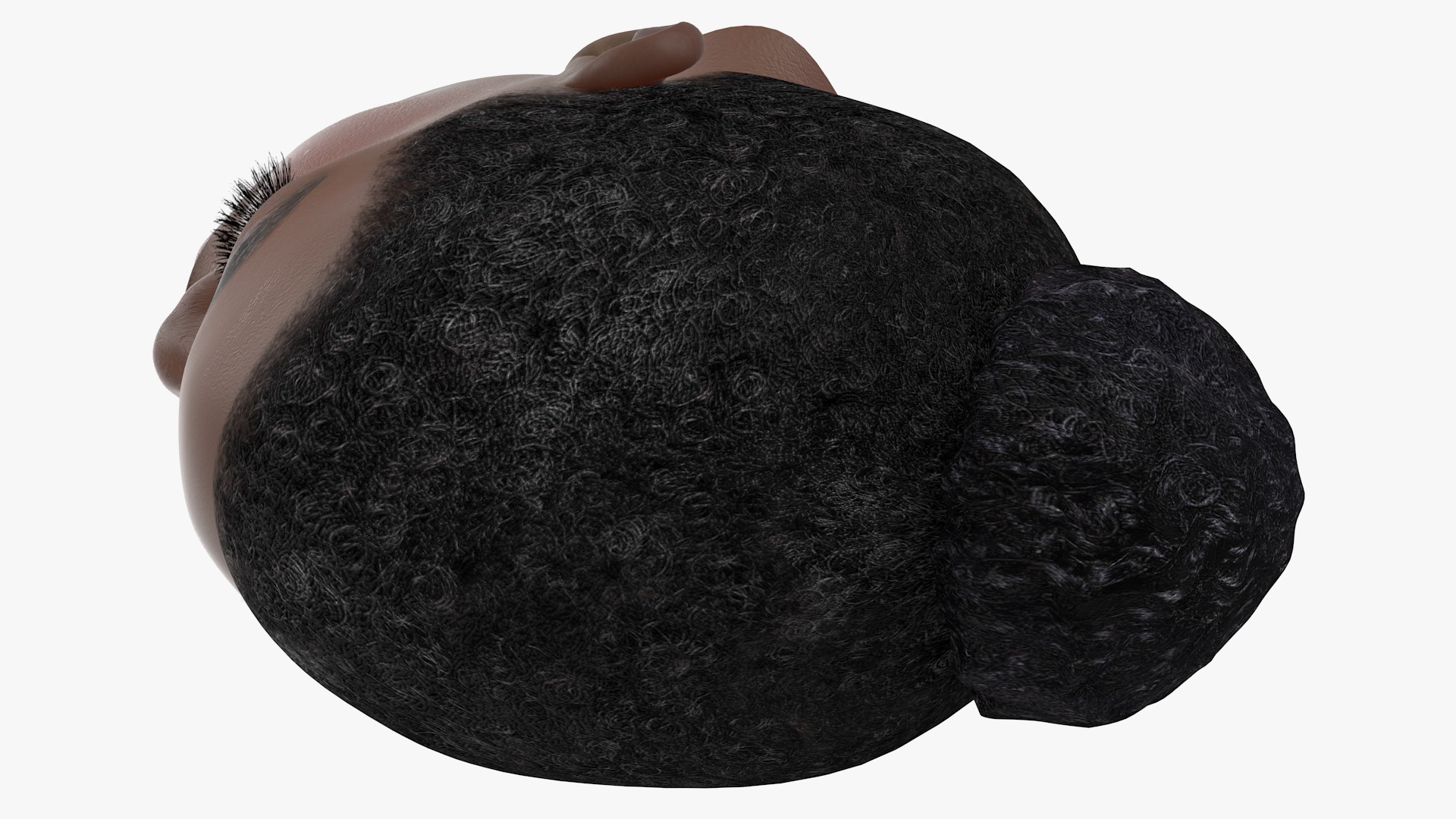 Afro American Woman Head Dark Skin 3D model