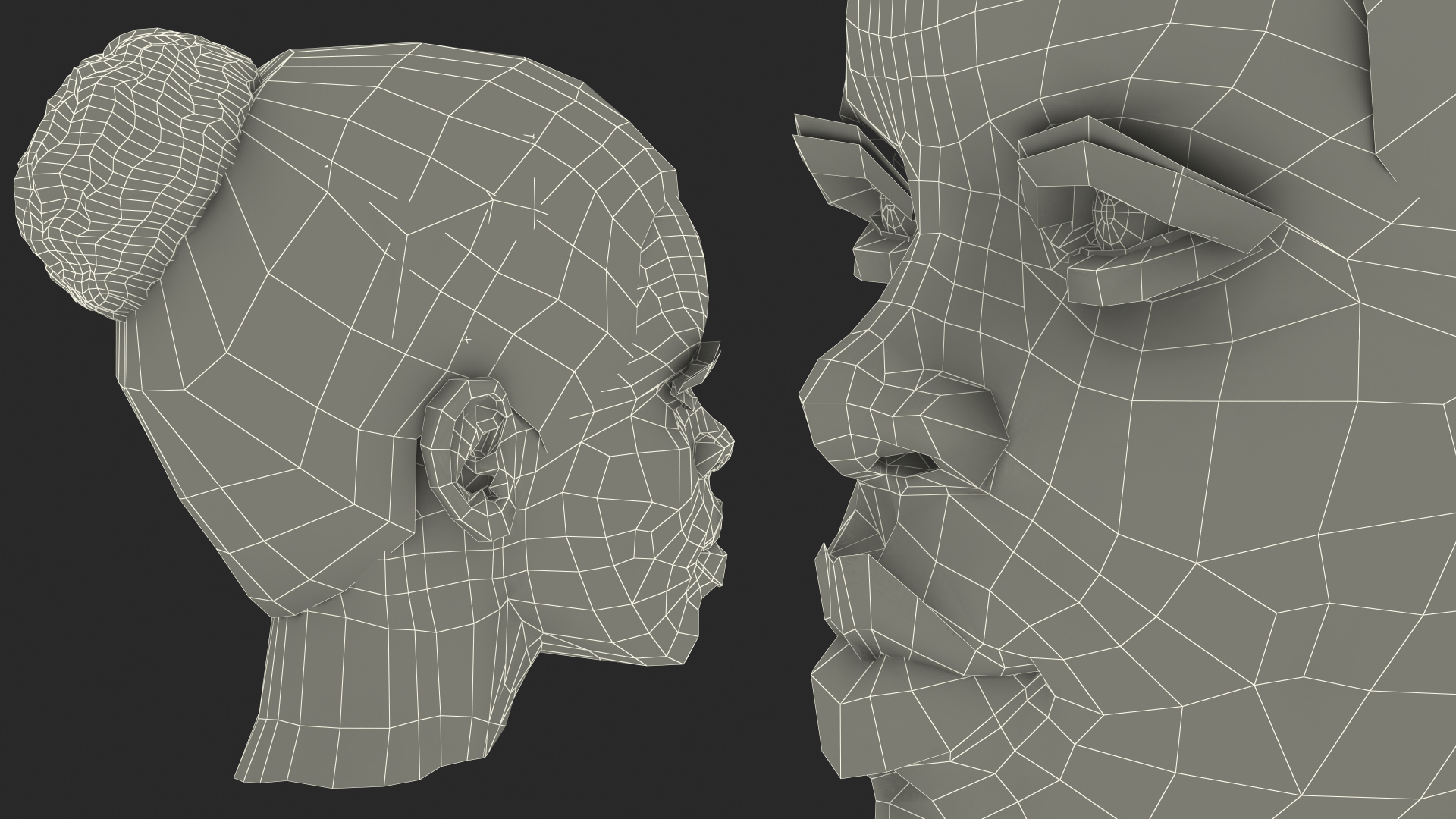 Afro American Woman Head Dark Skin 3D model