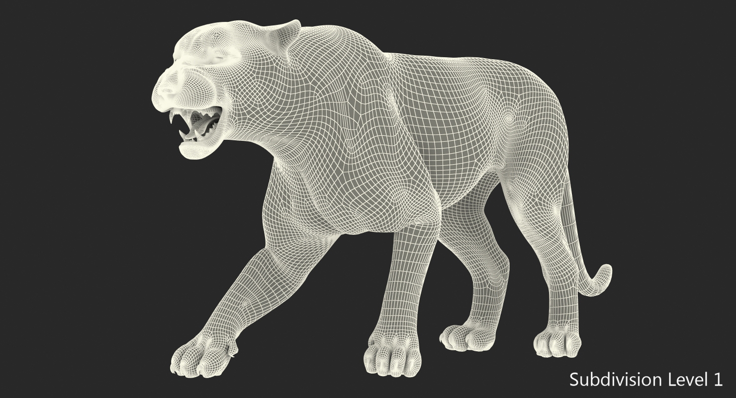 3D White Tiger Roar