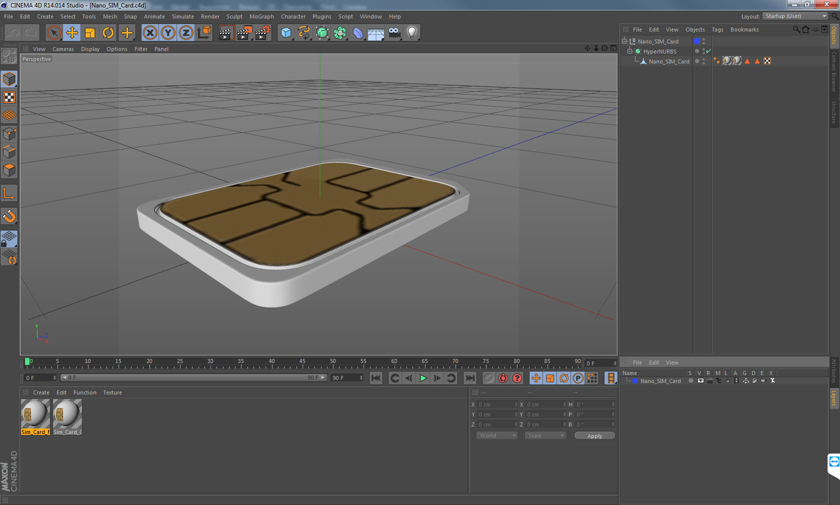 3D Nano SIM Card model