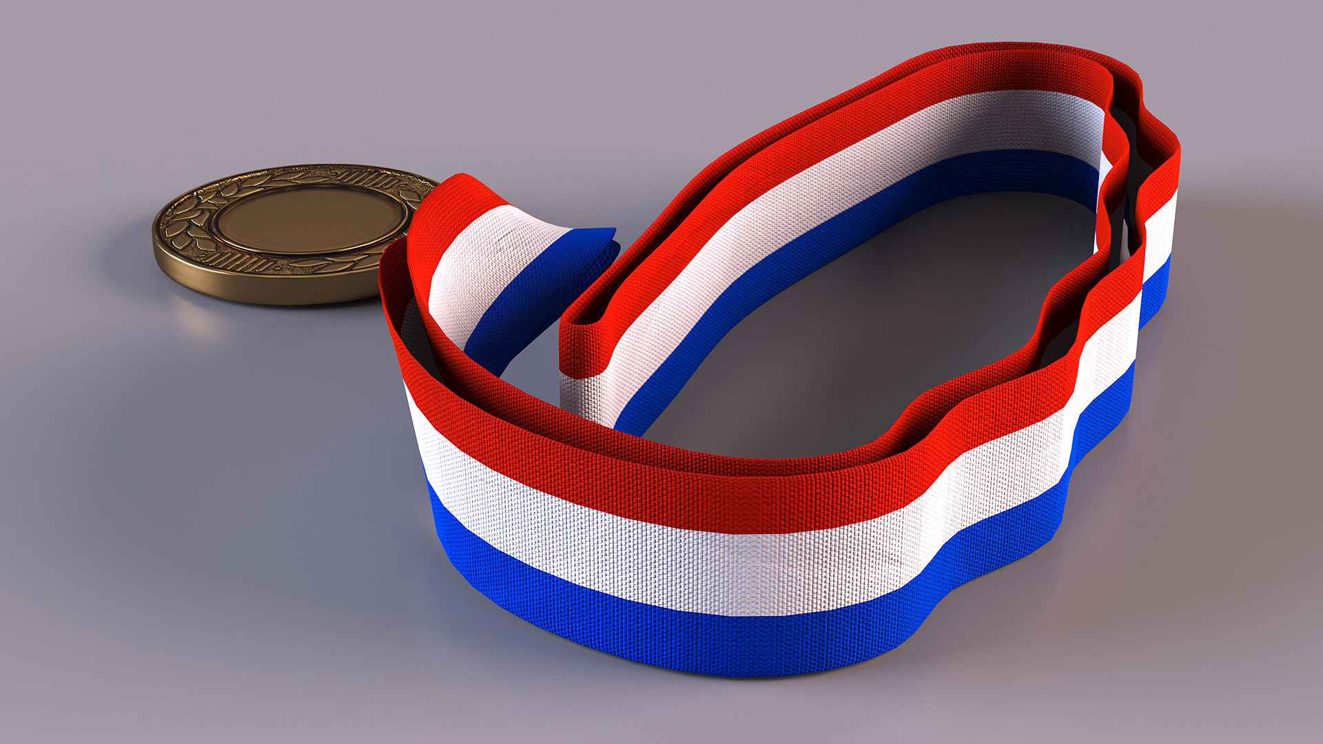 Award Medal with Tricolor Ribbon 3D
