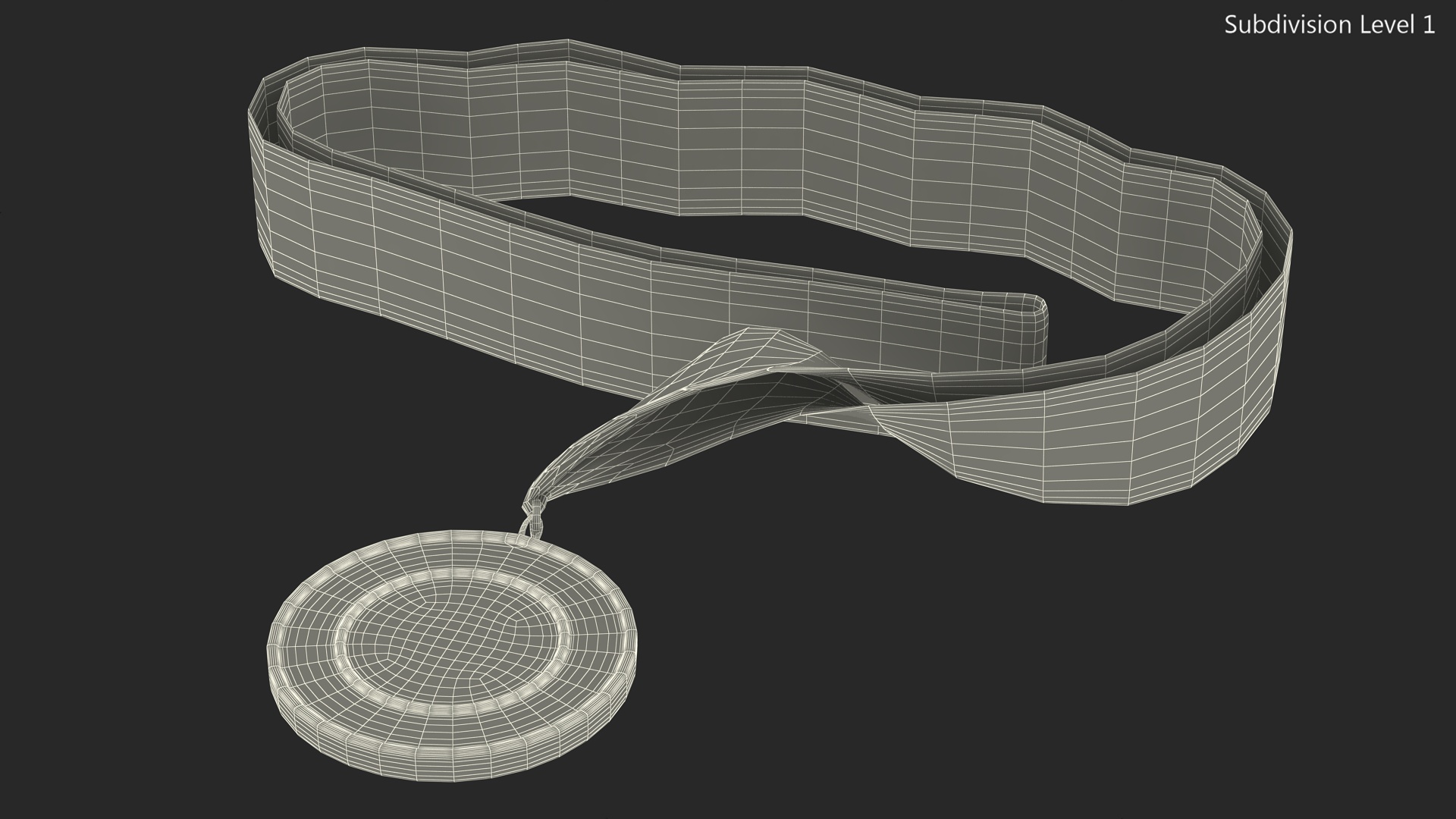 Award Medal with Tricolor Ribbon 3D