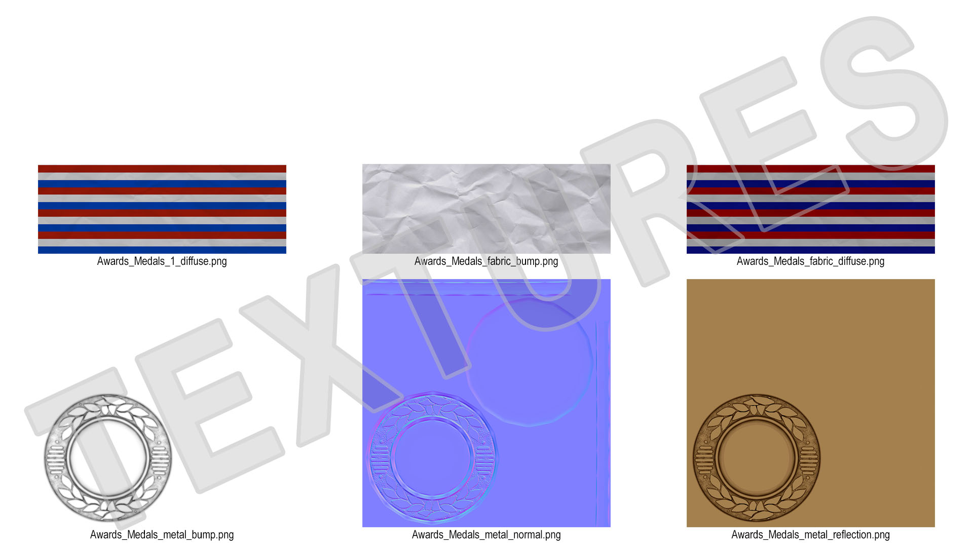 Award Medal with Tricolor Ribbon 3D