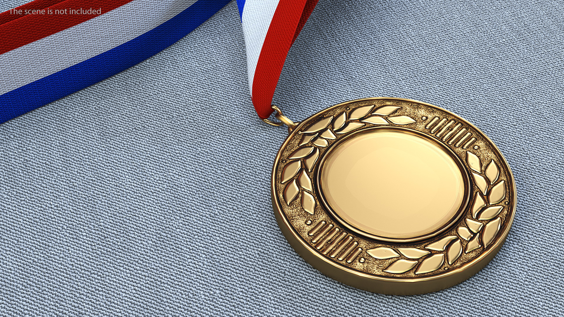 Award Medal with Tricolor Ribbon 3D