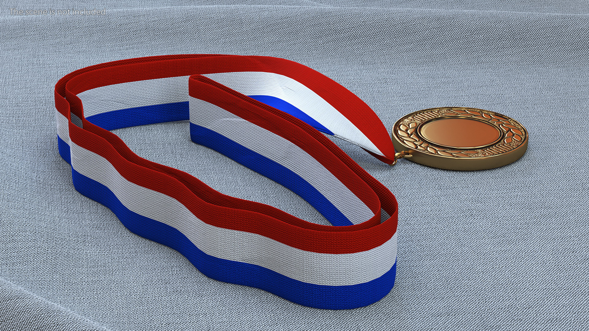 Award Medal with Tricolor Ribbon 3D