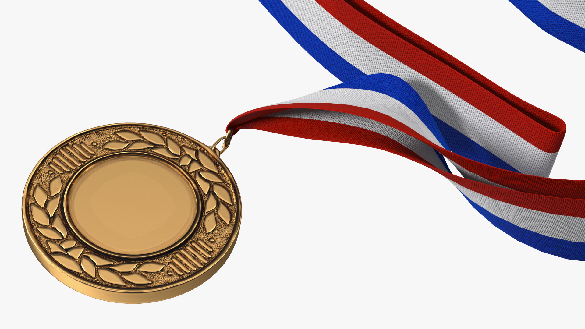 Award Medal with Tricolor Ribbon 3D