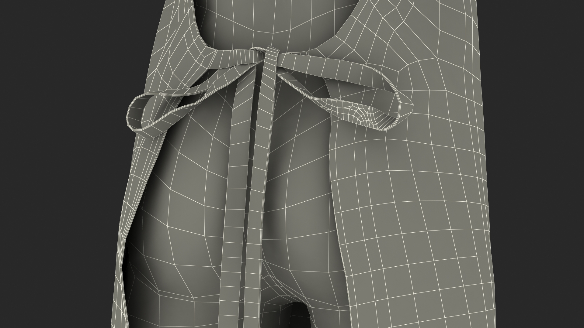 3D model Cooking Apron Striped on Women Mannequin