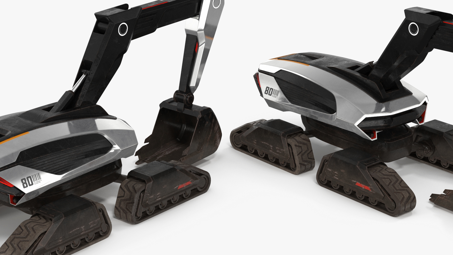 Excavator SciFi Concept Old Rigged 3D model