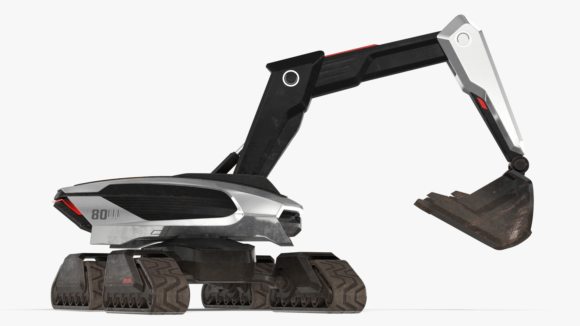 Excavator SciFi Concept Old Rigged 3D model